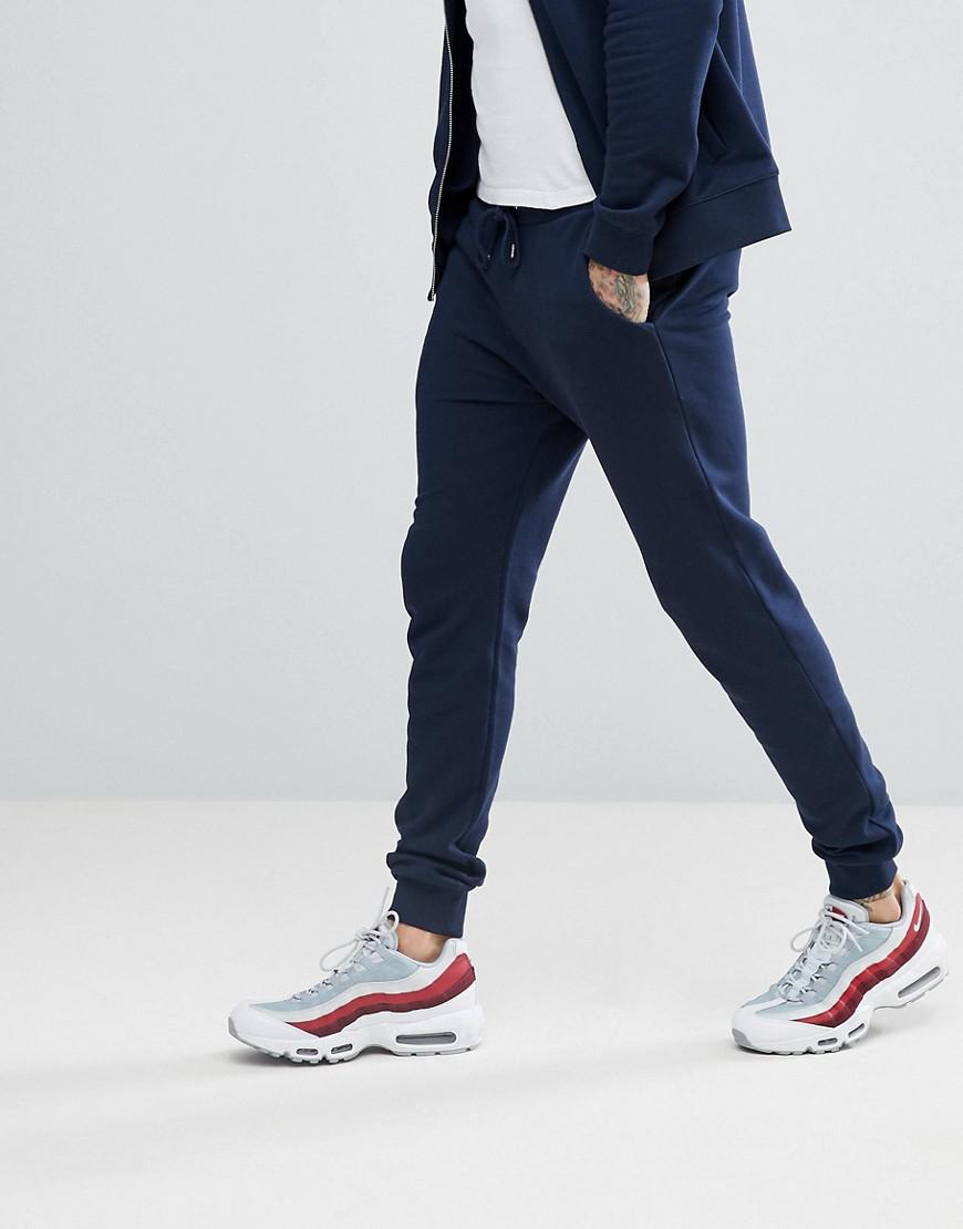 ASOS Tracksuit Bomber Jacket/skinny Joggers In Navy in Blue for Men | Lyst