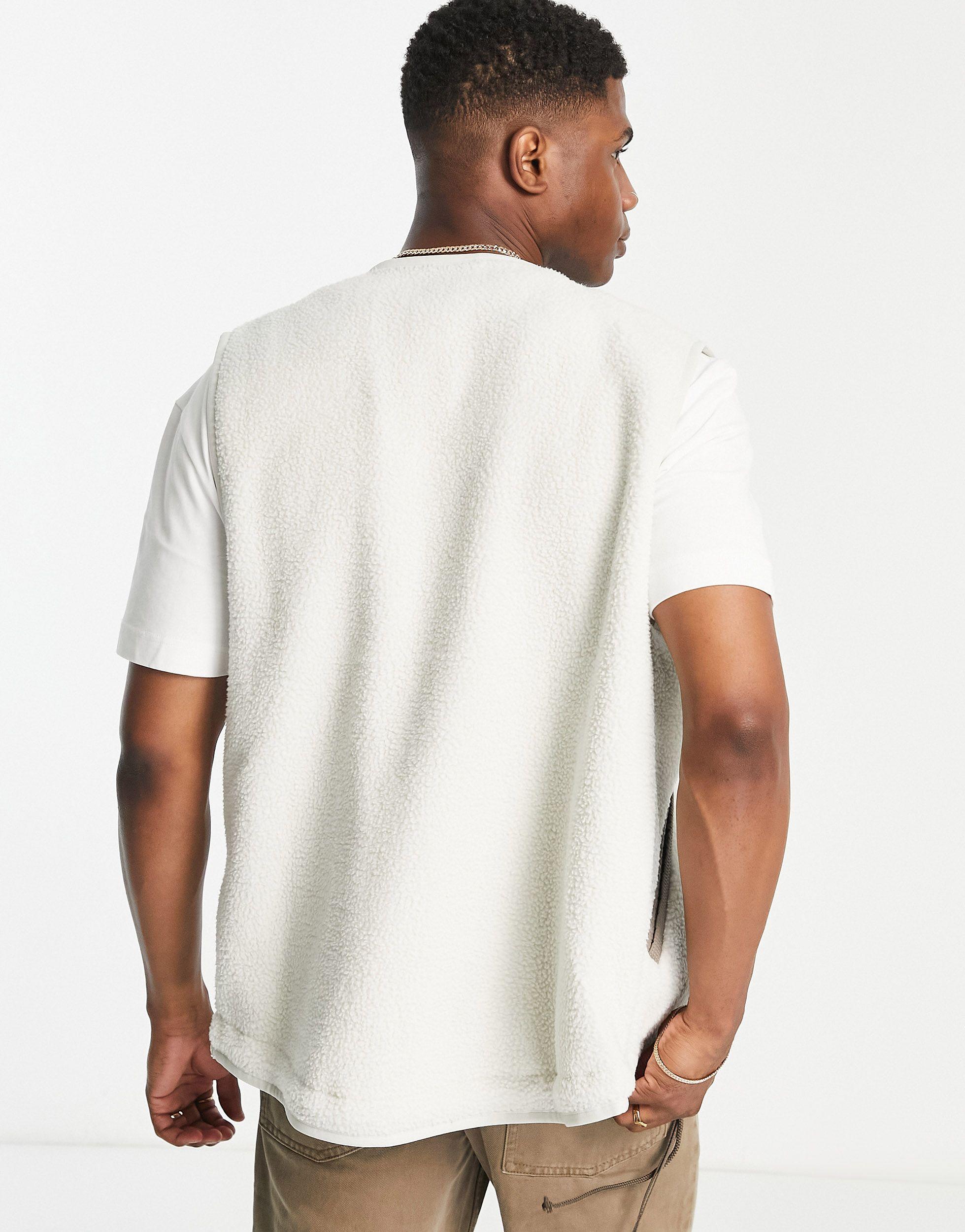 Nike Sport Essentials Full-zip Sherpa Fleece Vest in White for Men | Lyst