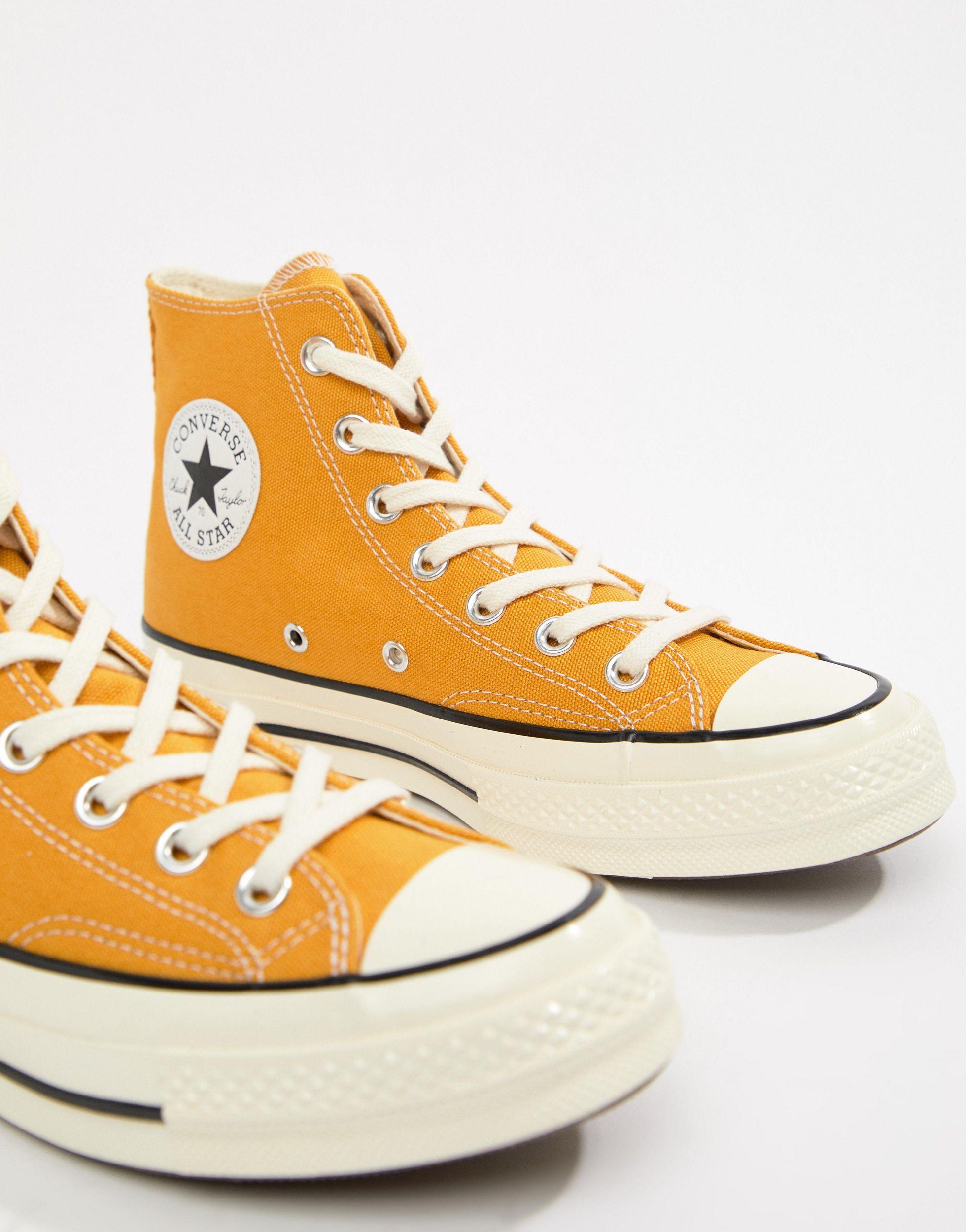 sunflower yellow high top converse