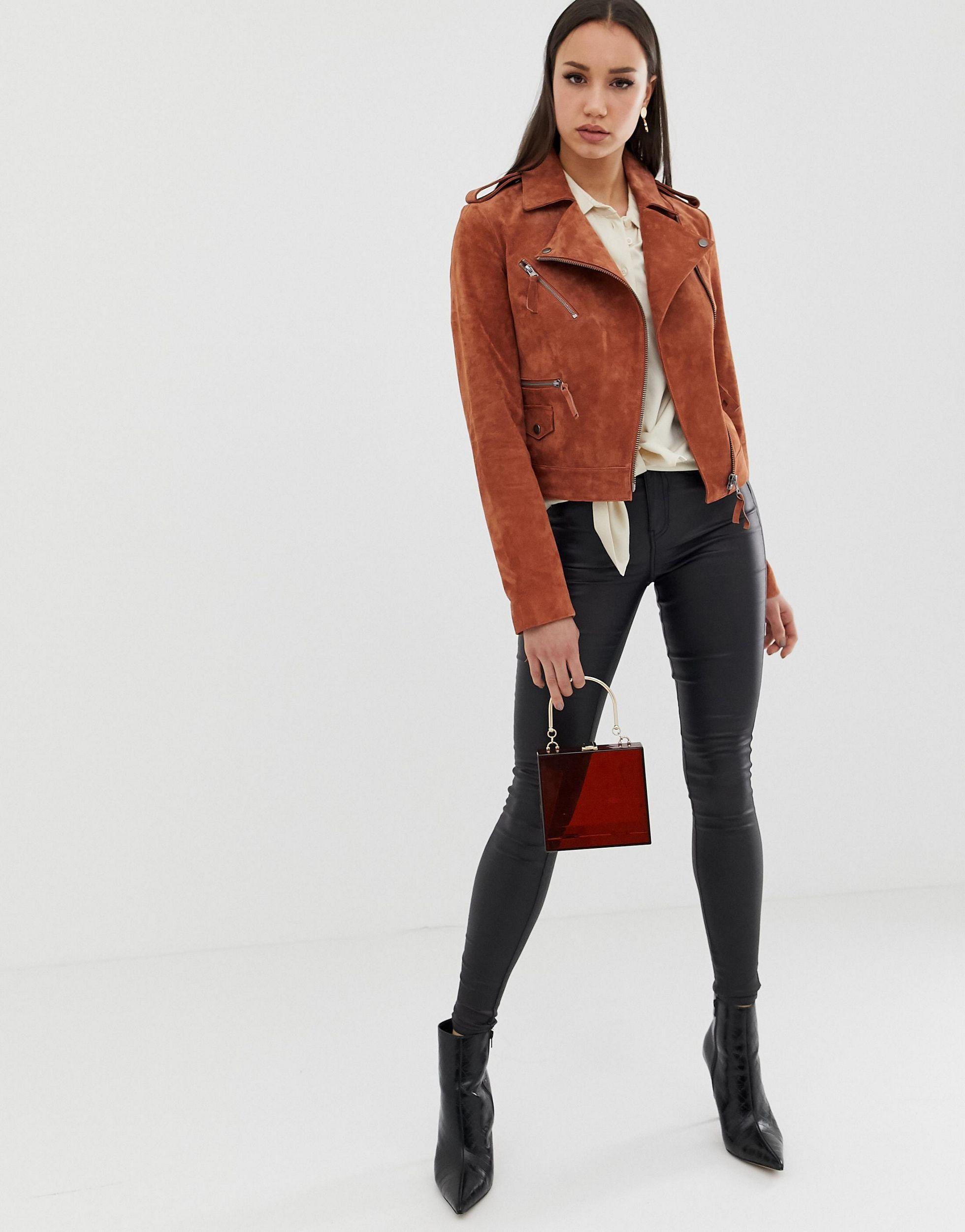 tall suede biker jacket