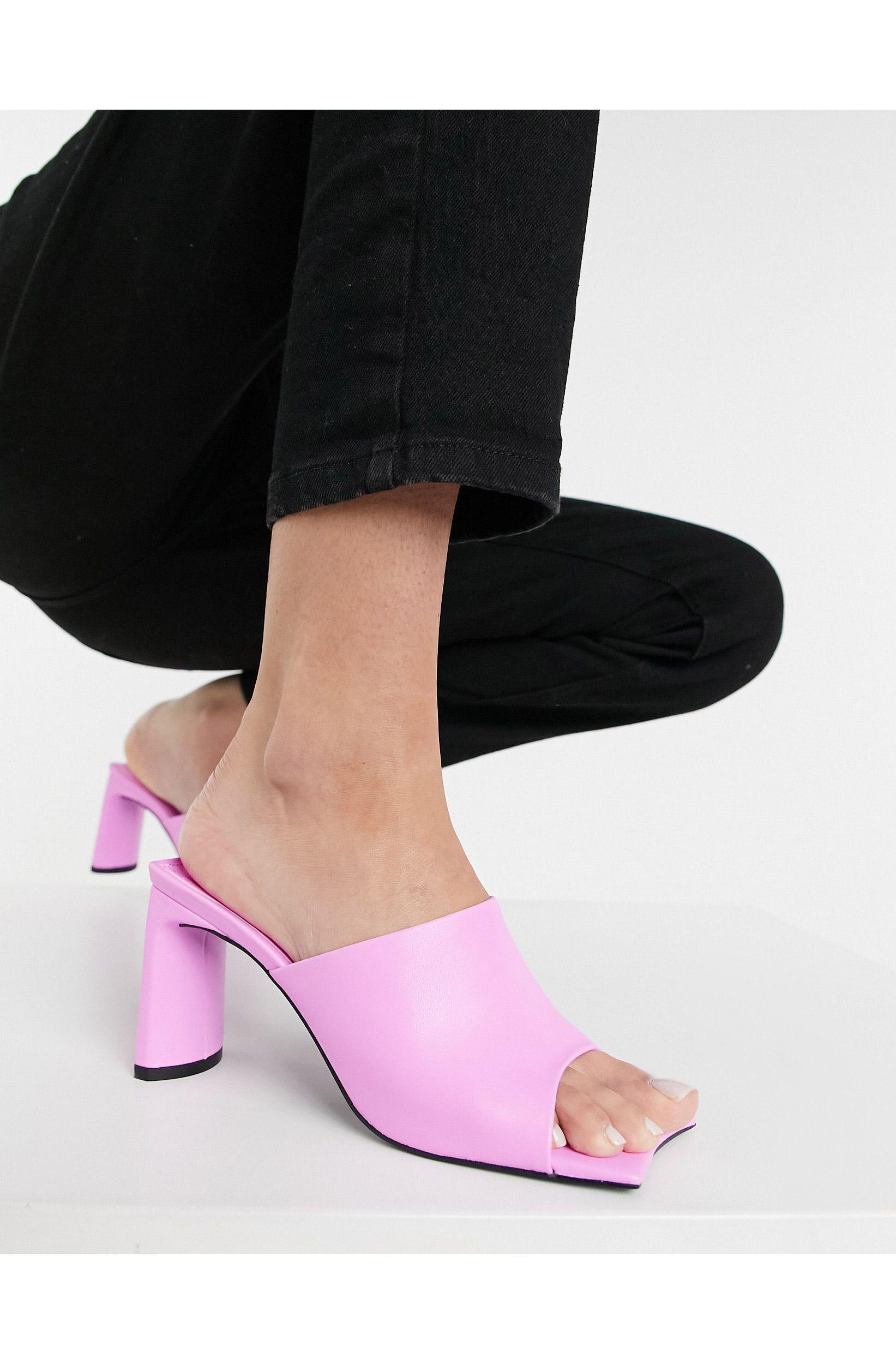 Chinelas color rosa chicle con tacón y puntera Public Desire de color  Morado | Lyst