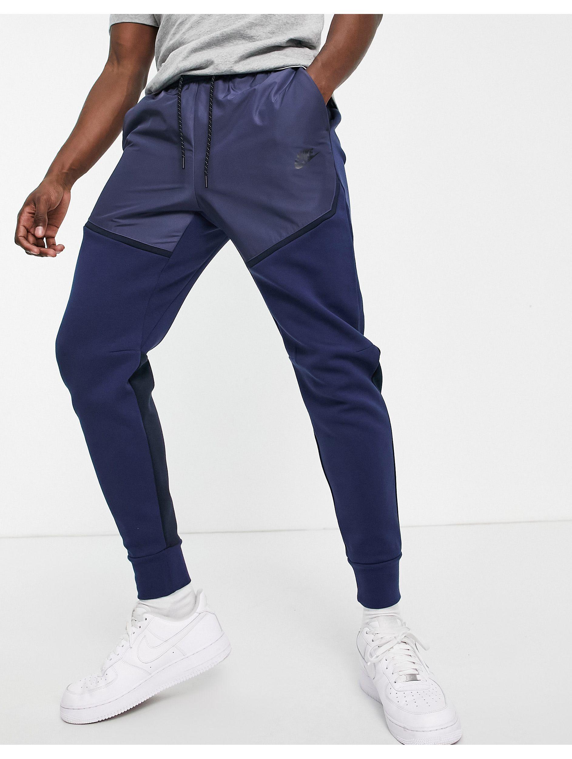 Nike tech fleece navy blue joggers hotsell