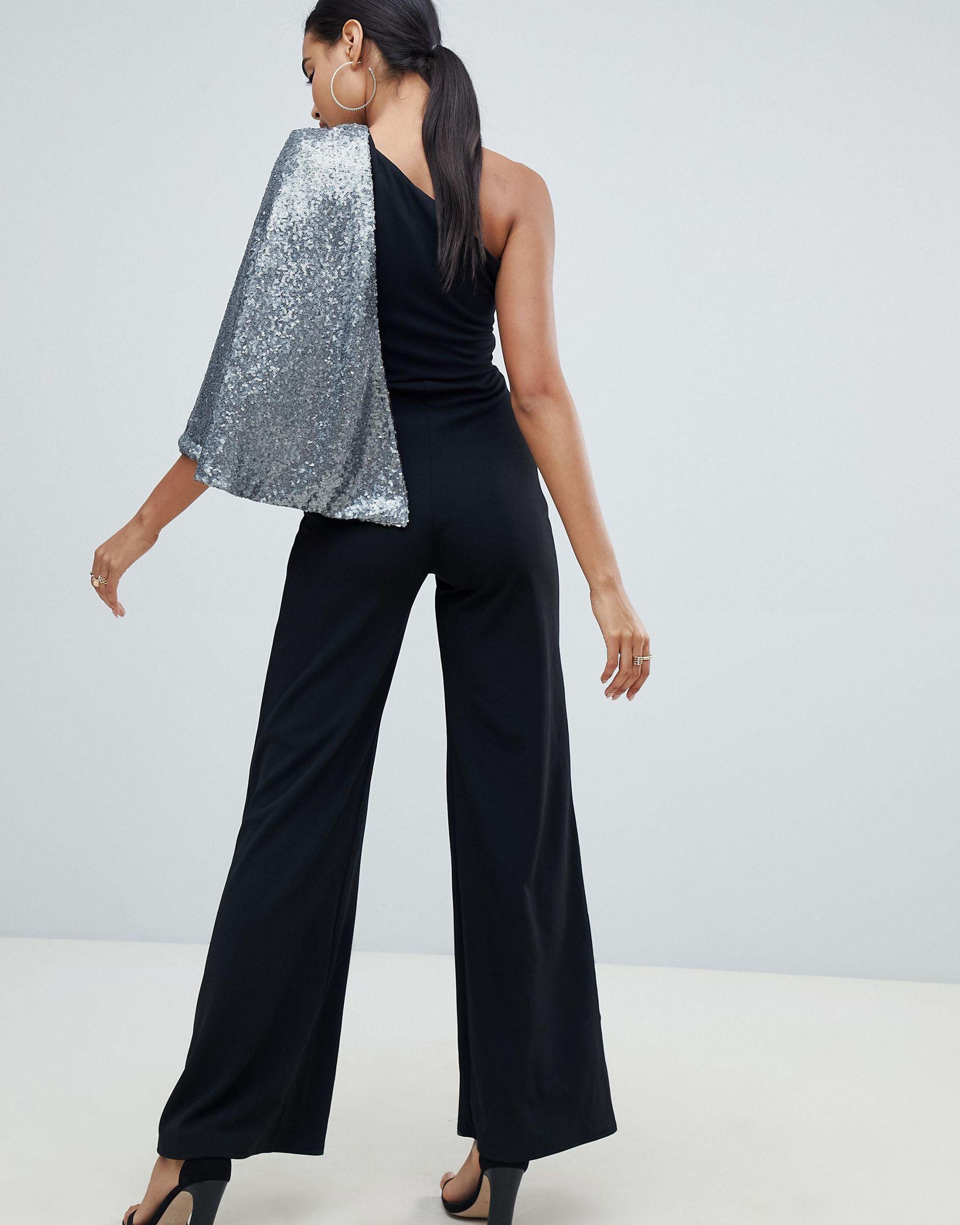 club l one shoulder jumpsuit