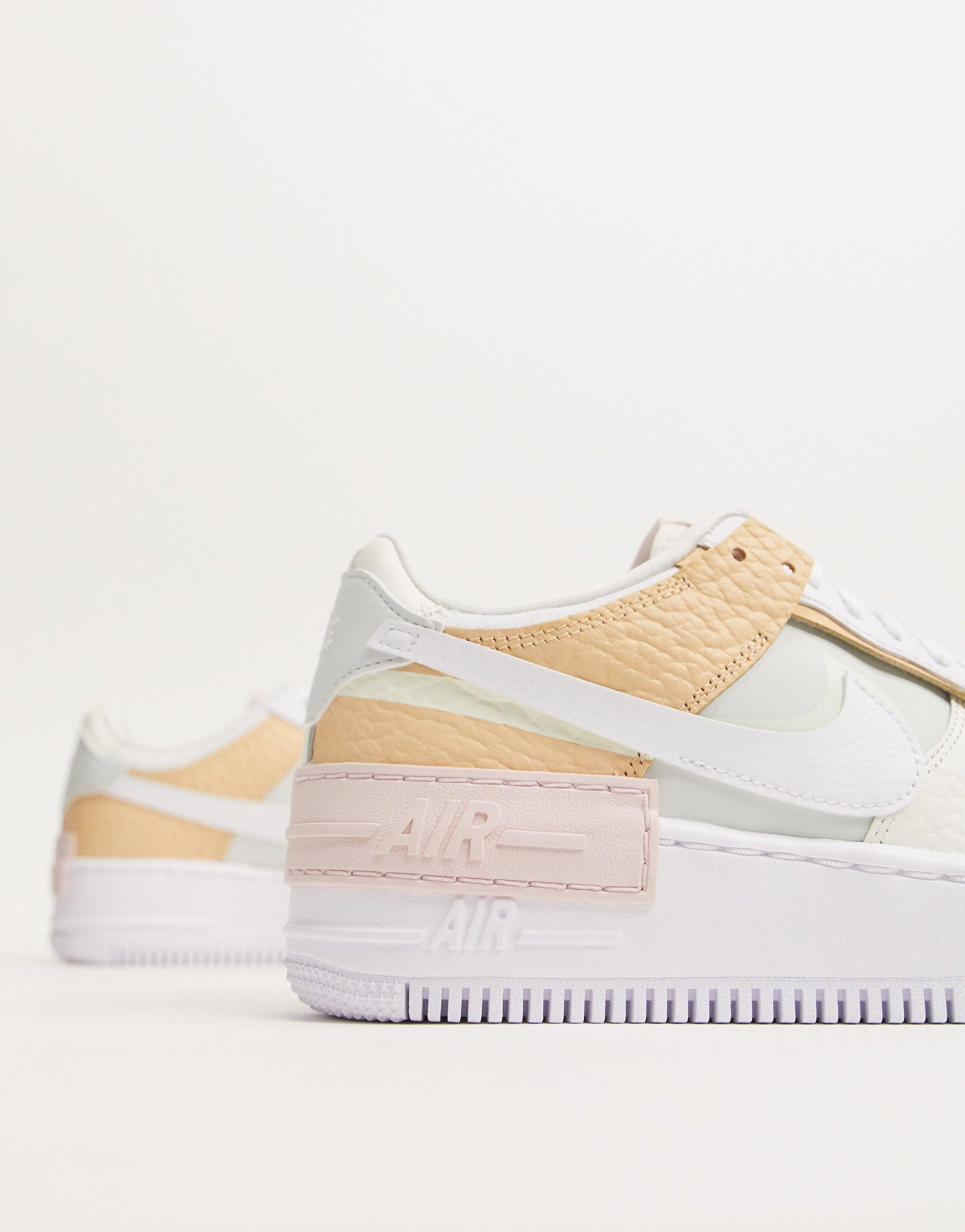 Nike Rubber Air Force 1 Shadow Tonal Cream And Orange Sneakers in Natural -  Lyst