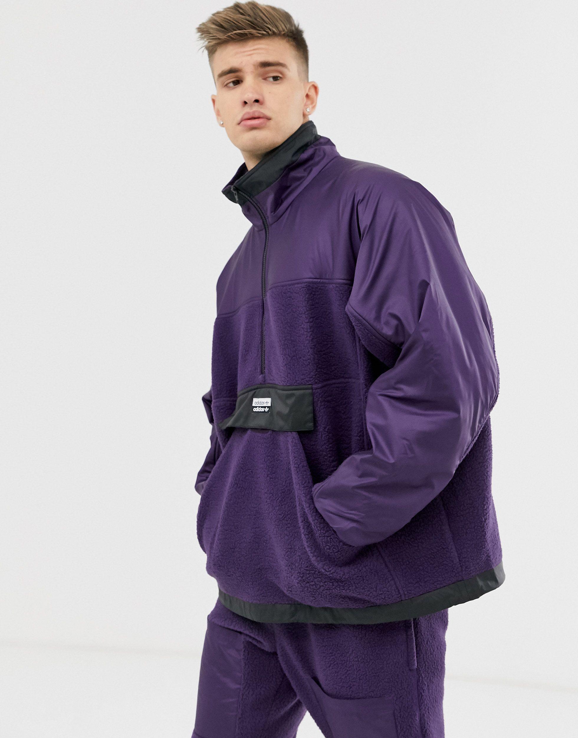 adidas Originals Ryv Fleece Half Zip Sweatshirt With Central Logo-multi in  Purple for Men | Lyst Australia