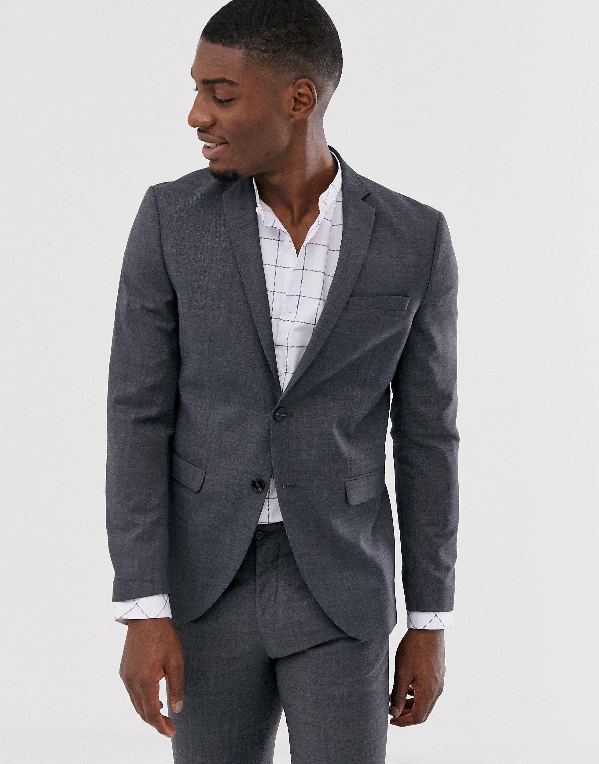 Jack & Jones Premium Super Slim Fit Stretch Suit Jacket in Gray for Men |  Lyst