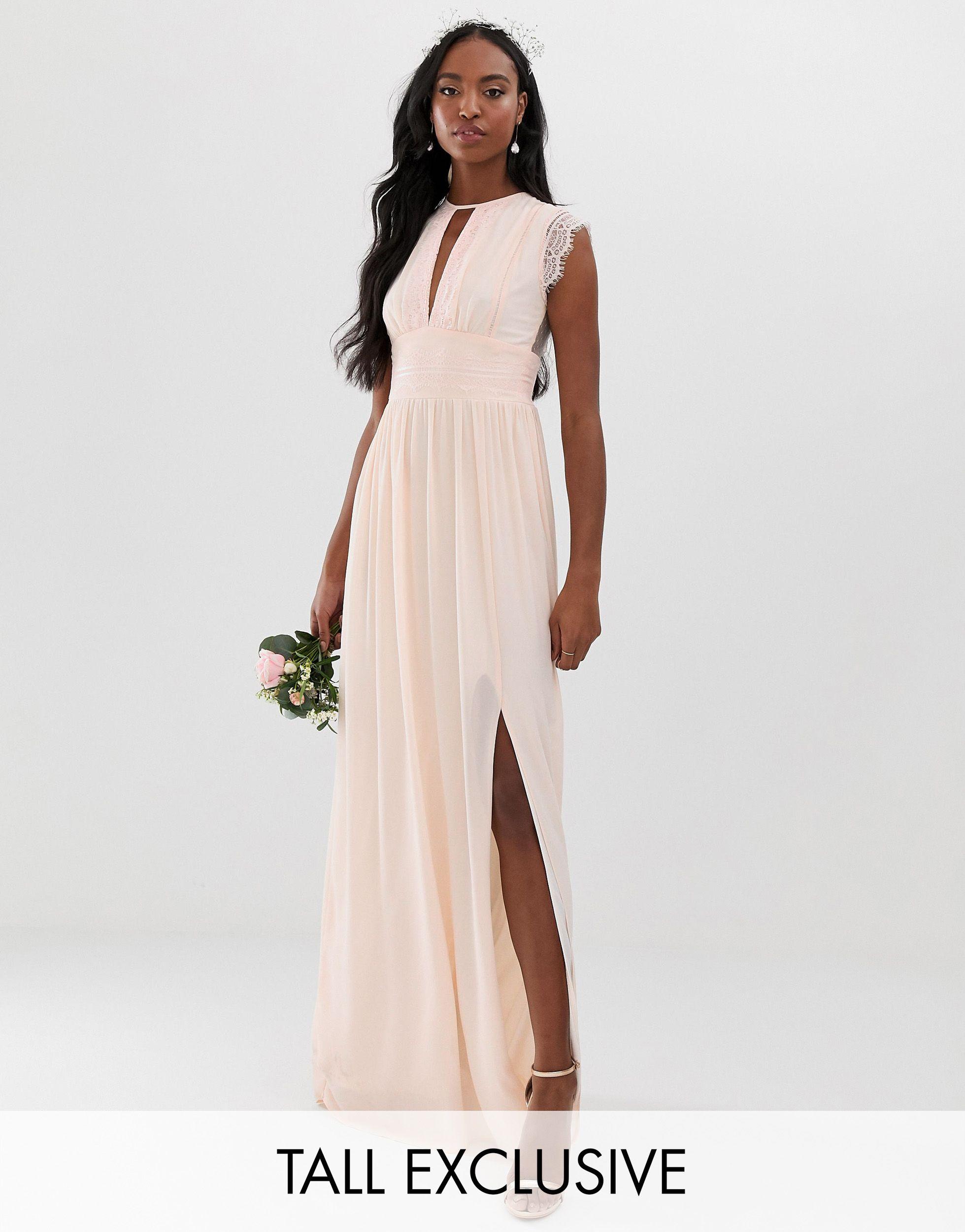 tfnc lace detail maxi bridesmaid dress