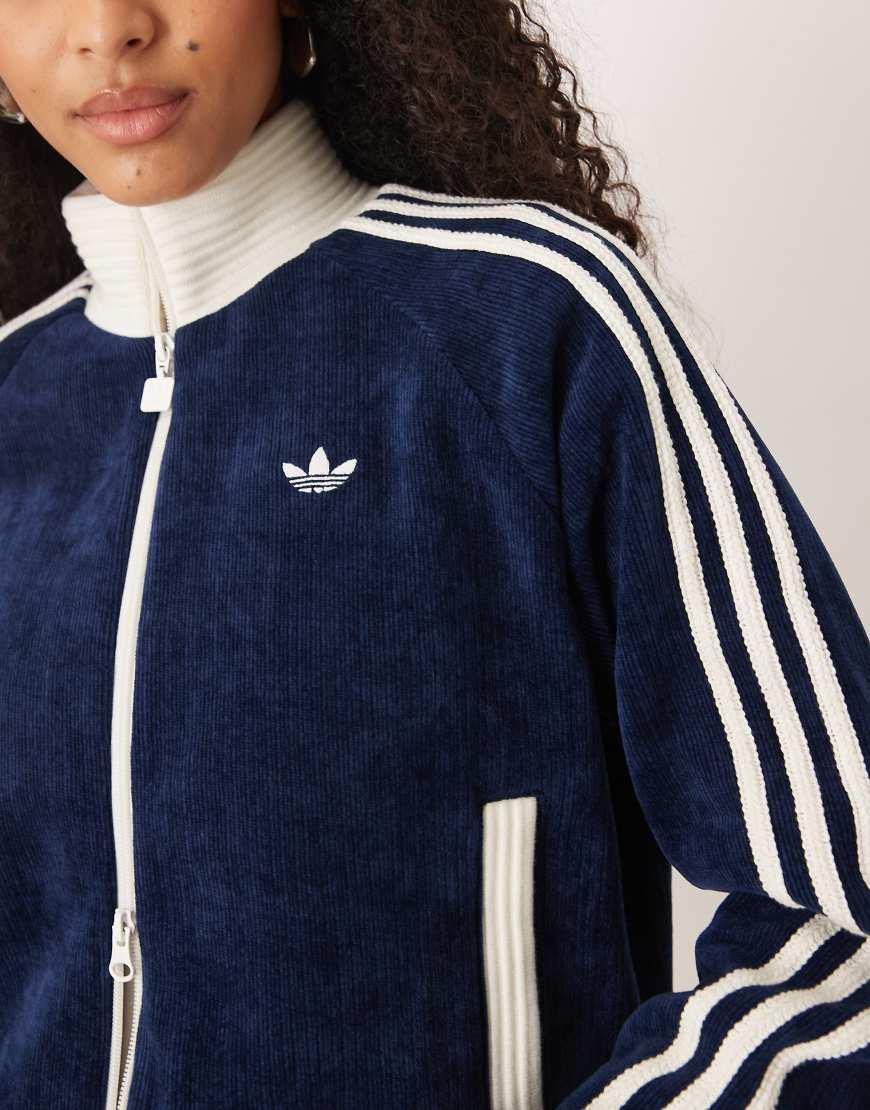 adidas Originals Velour Track Top in Blue | Lyst UK