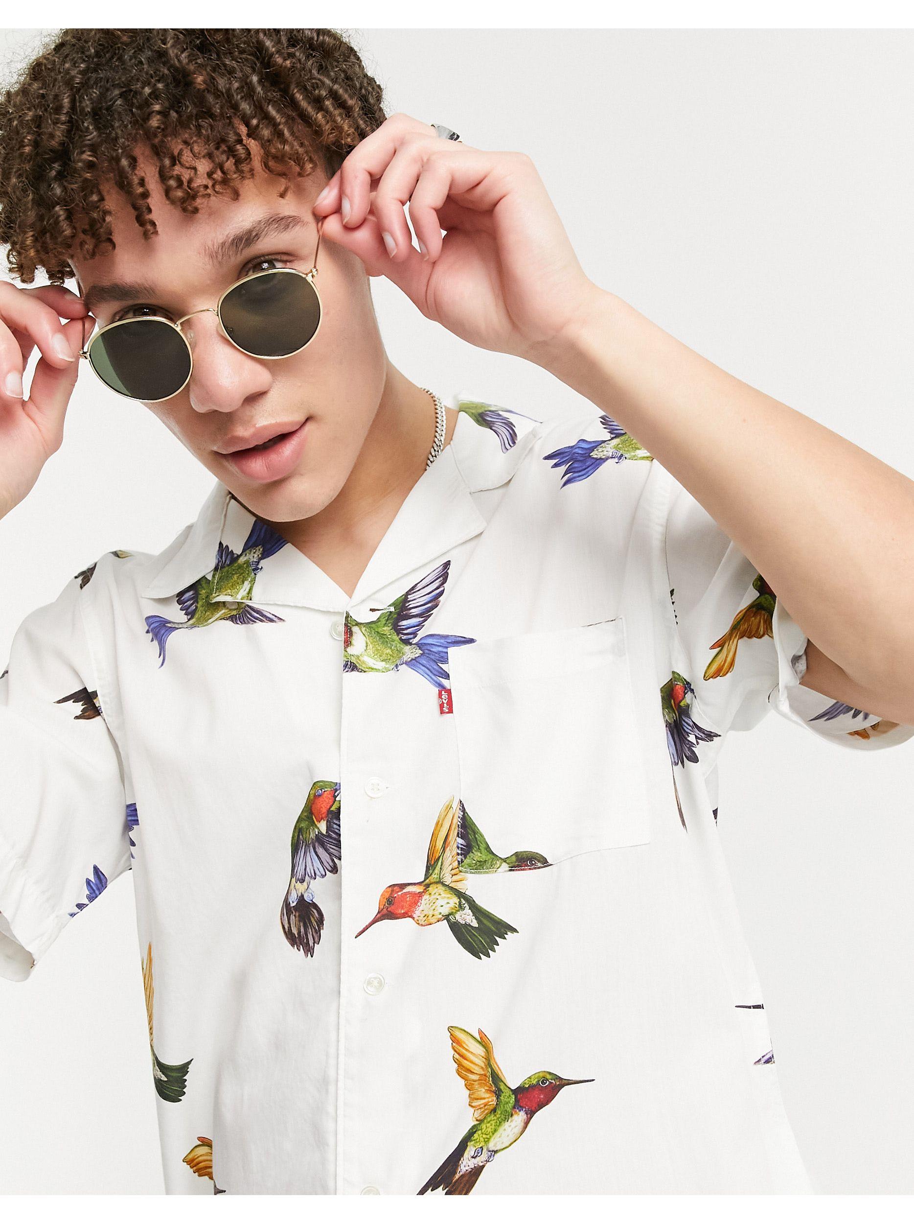 Levi's Cubano Short Sleeve Hummingbird Print Shirt in White for Men | Lyst  Canada