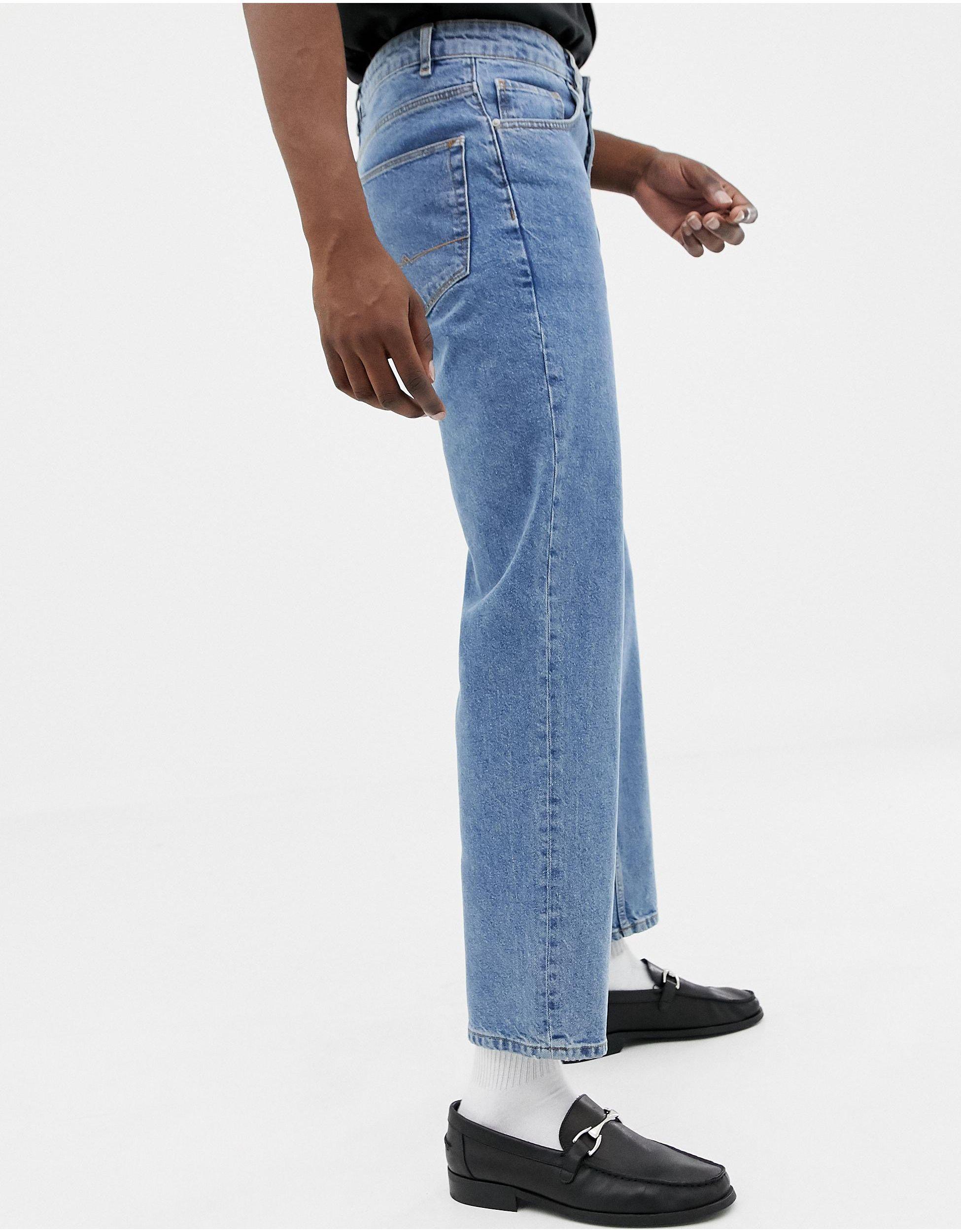 ASOS Denim High Waisted Jeans in Blue for Men - Lyst