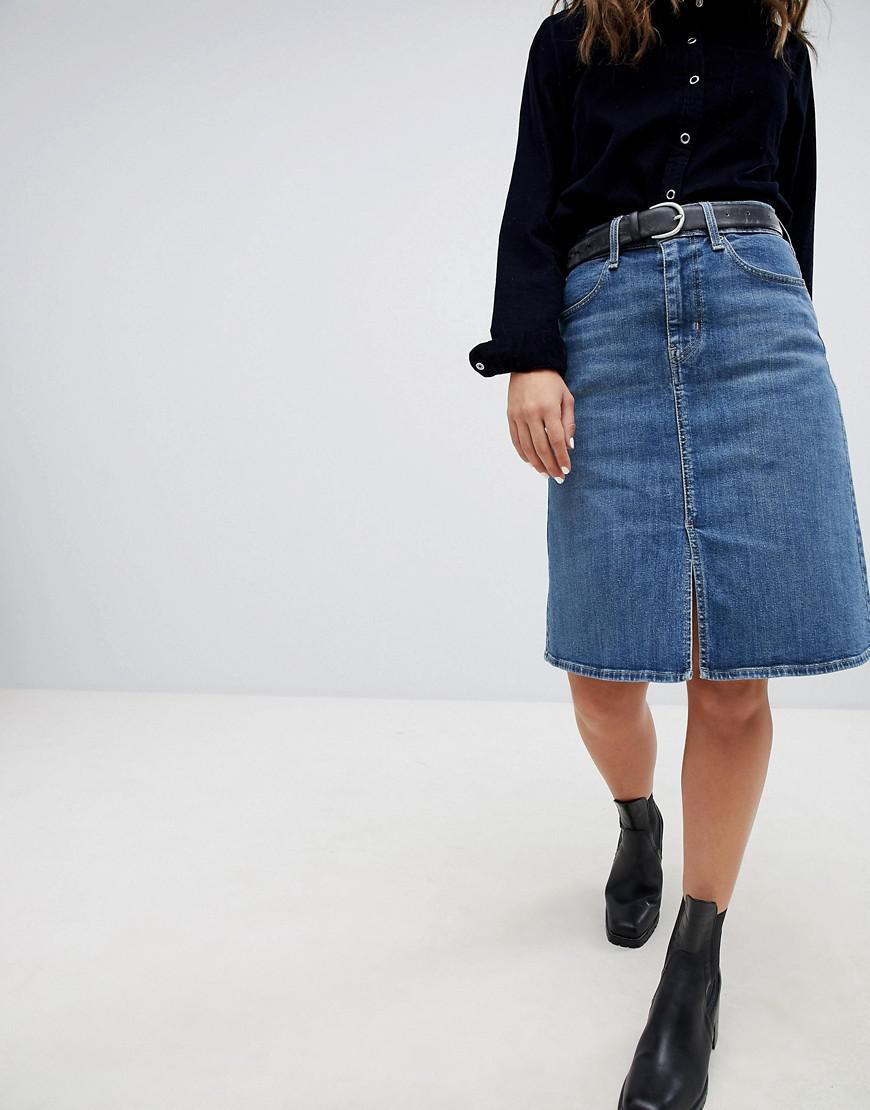 Levi's Levi's Denim Midi A Line Skirt in Blue | Lyst UK