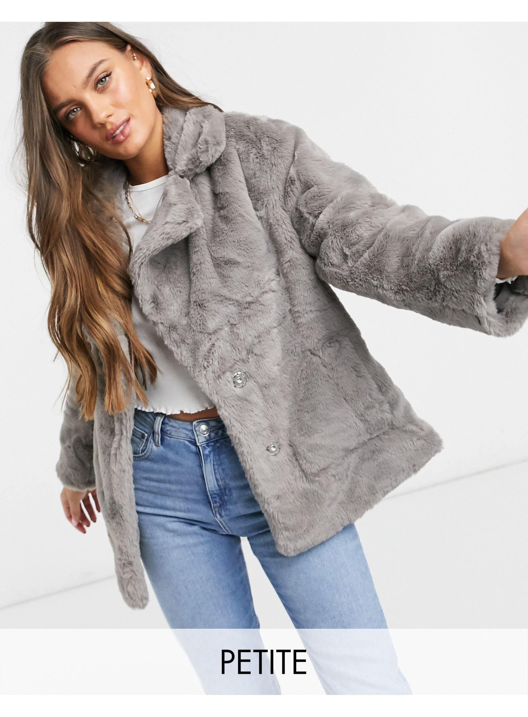 Faux Fur Jacket in Grey (Grey) | Lyst 