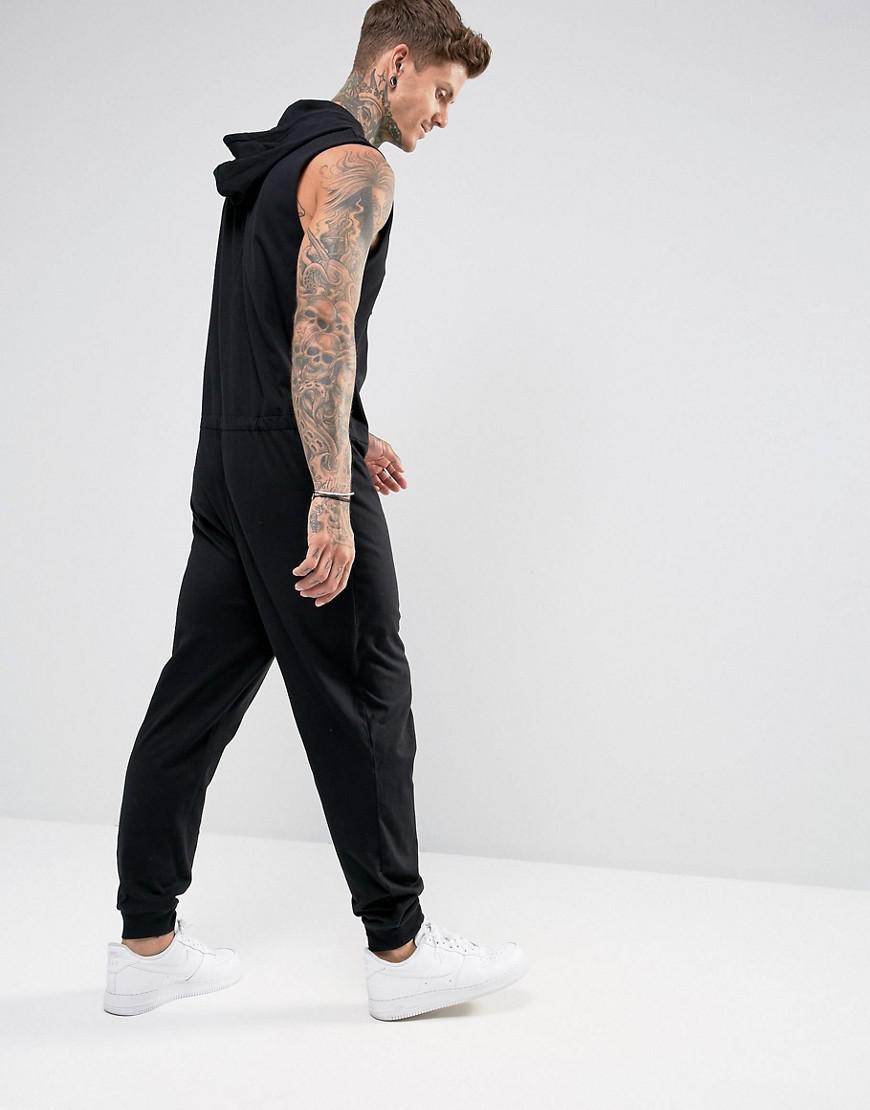 black sleeveless onesie