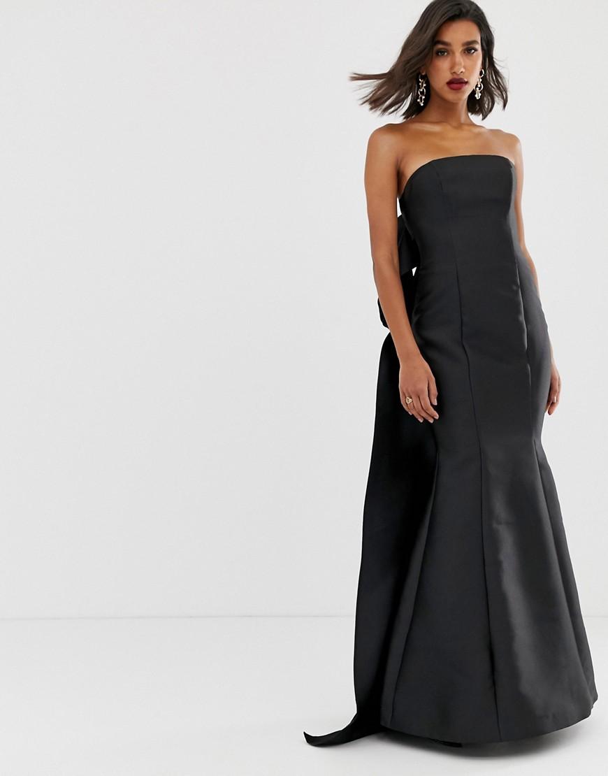 backless bow back maxi dress