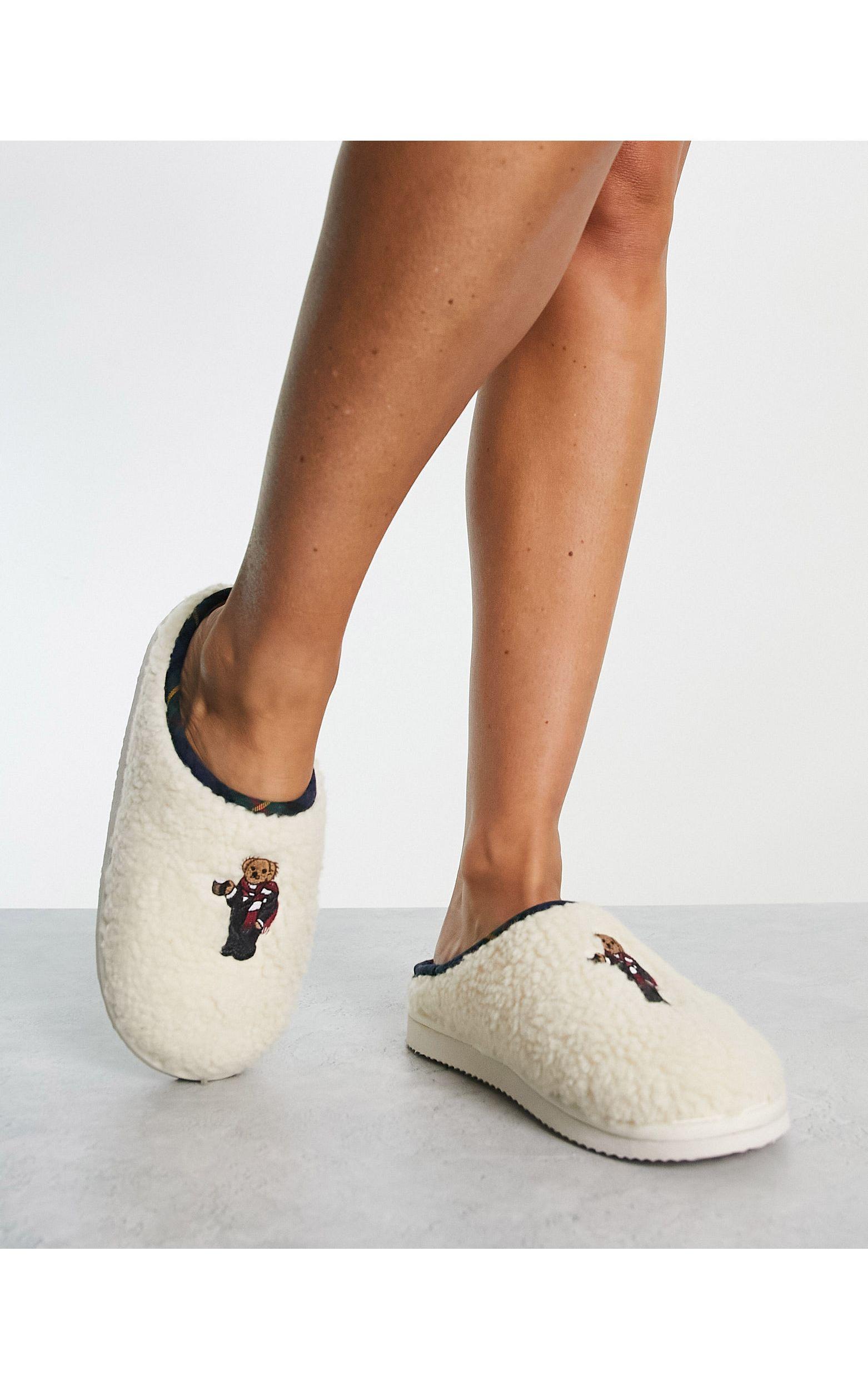 Polo Ralph Lauren Charlotte Teddy Slipper in White | Lyst