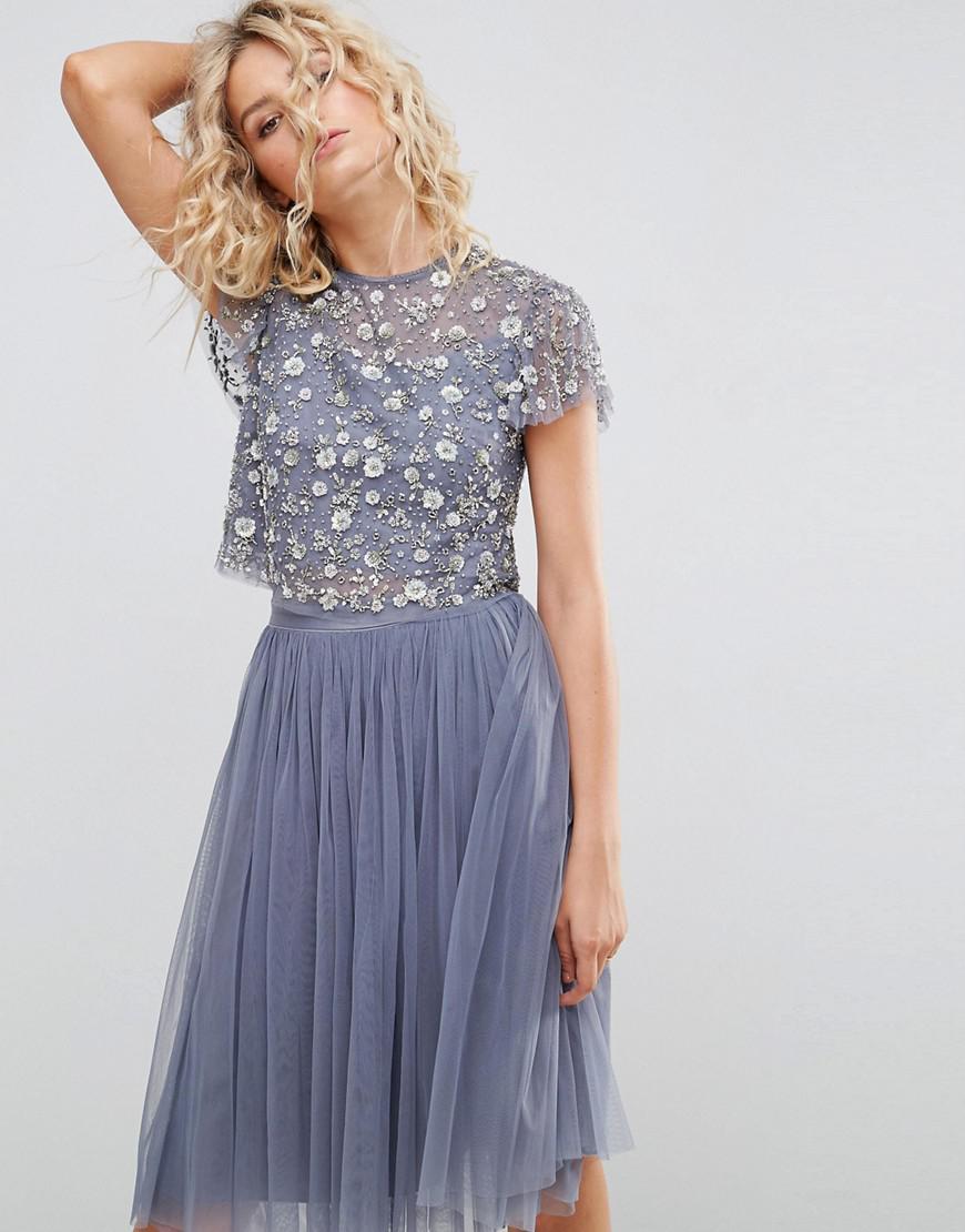 Lyst - Needle & Thread Needle And Thread Scattered Embellished Top in Blue