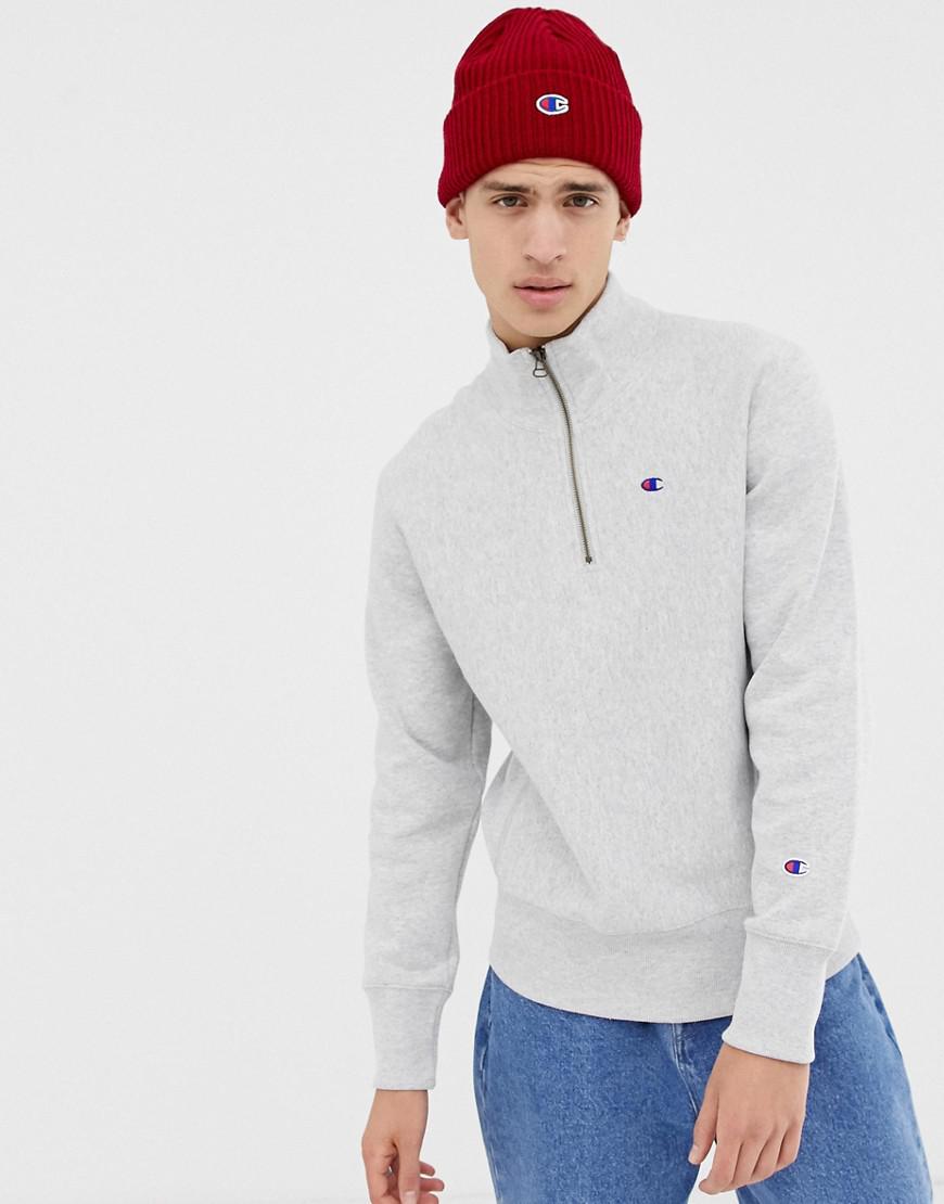 Champion Reverse Weave 1/4 Zip Sweatshirt With Small Logo In Gray for Men |  Lyst