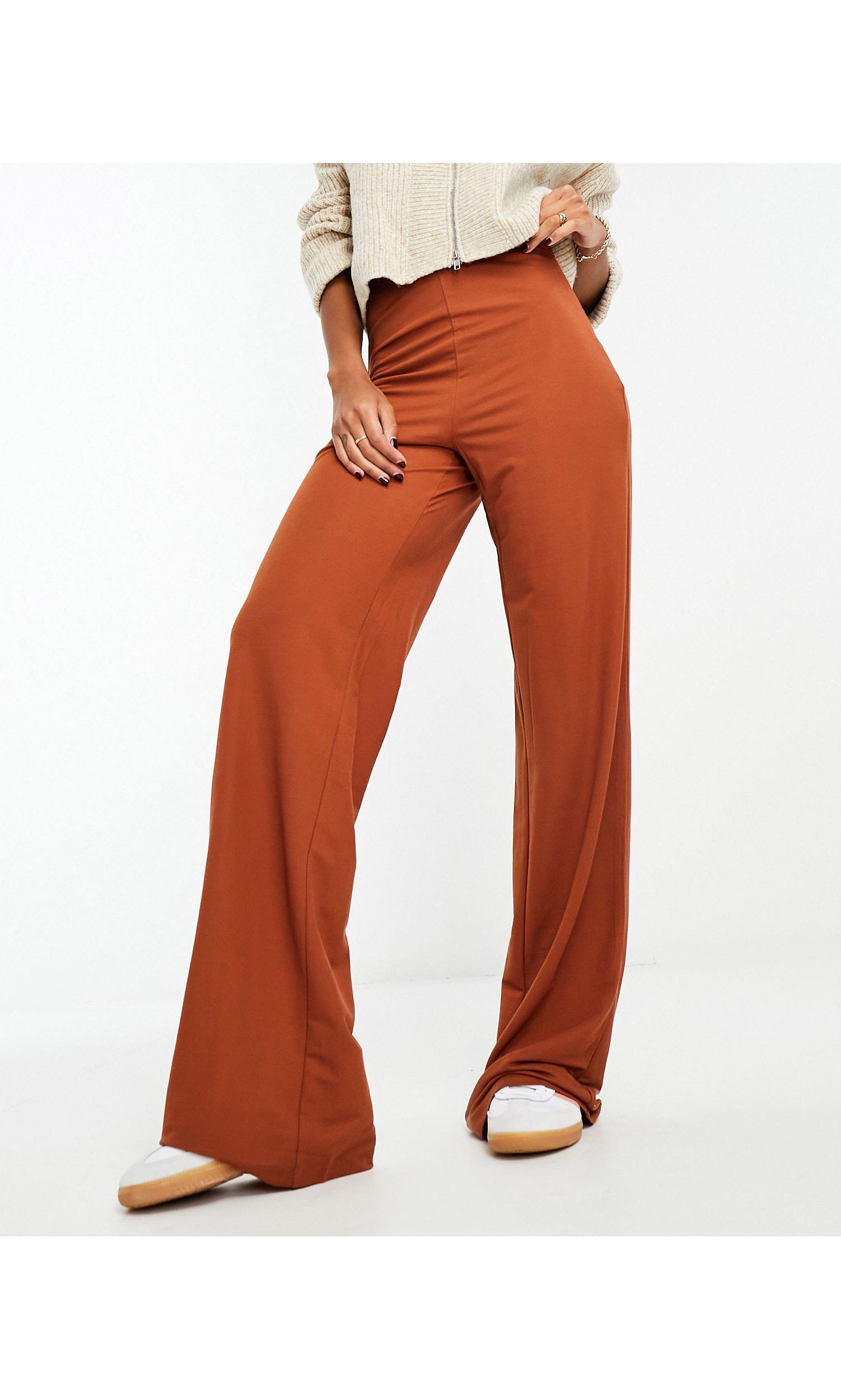 Mango Wide Leg Pants in Orange Lyst