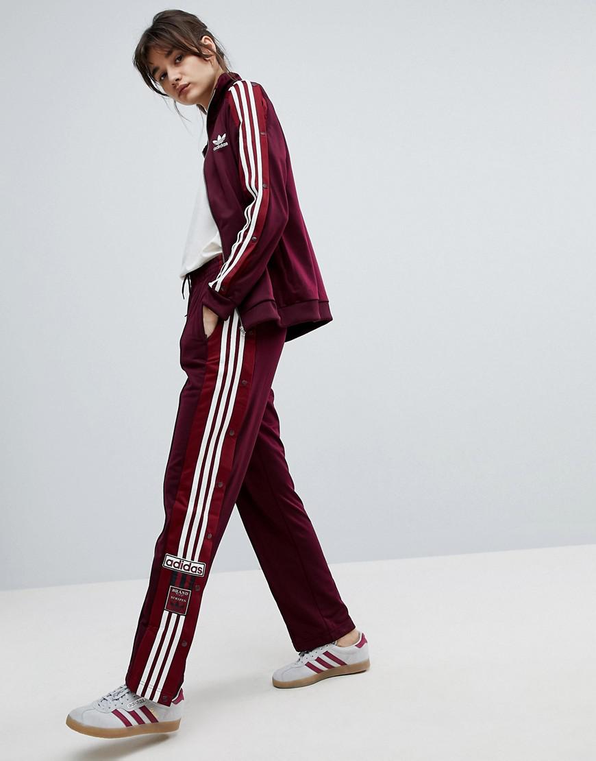 adidas Originals Originals Adibreak Popper Track Pants In Maroon in Red |  Lyst UK