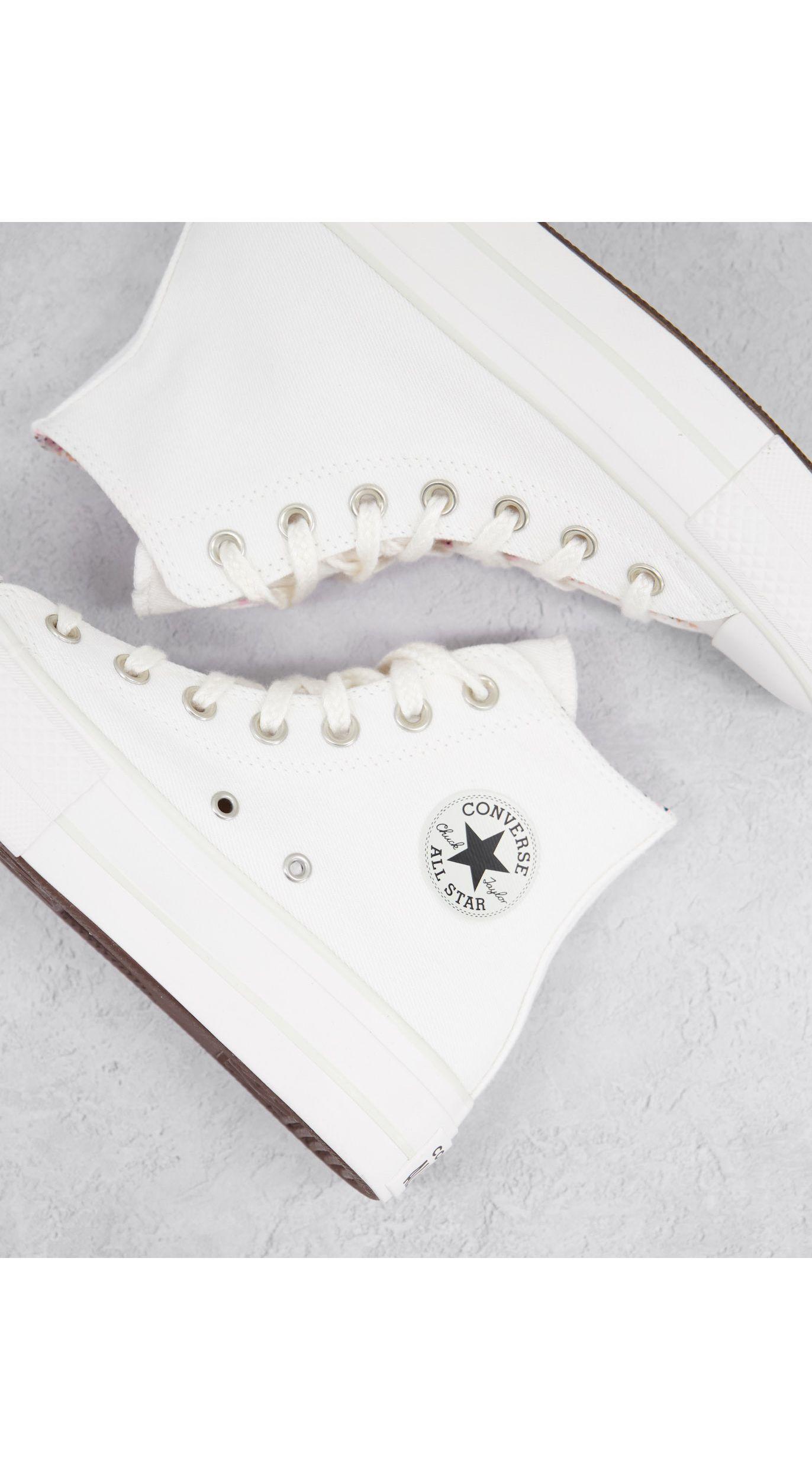 Converse Chuck Taylor Lift Hi Trainers With Floral Details in White | Lyst  Australia