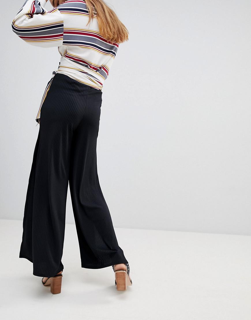 split side wide leg pants