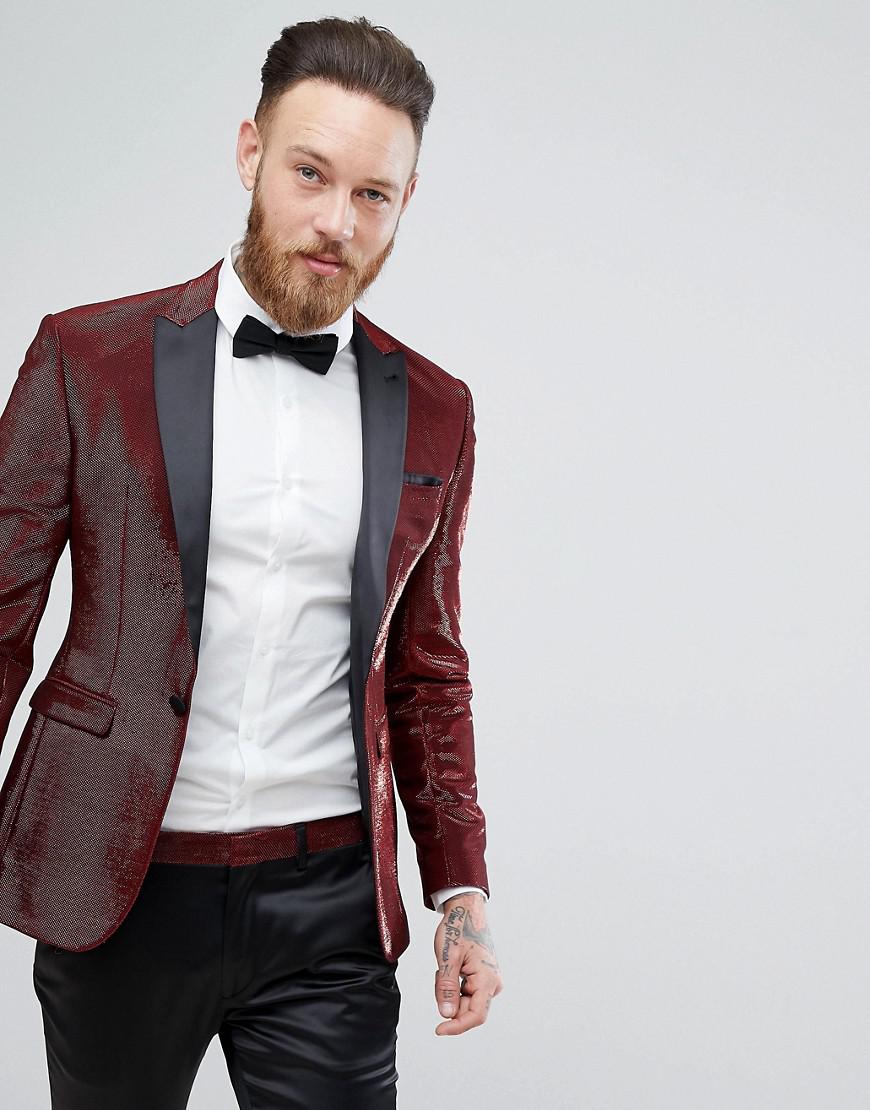 red sparkly suit jacket