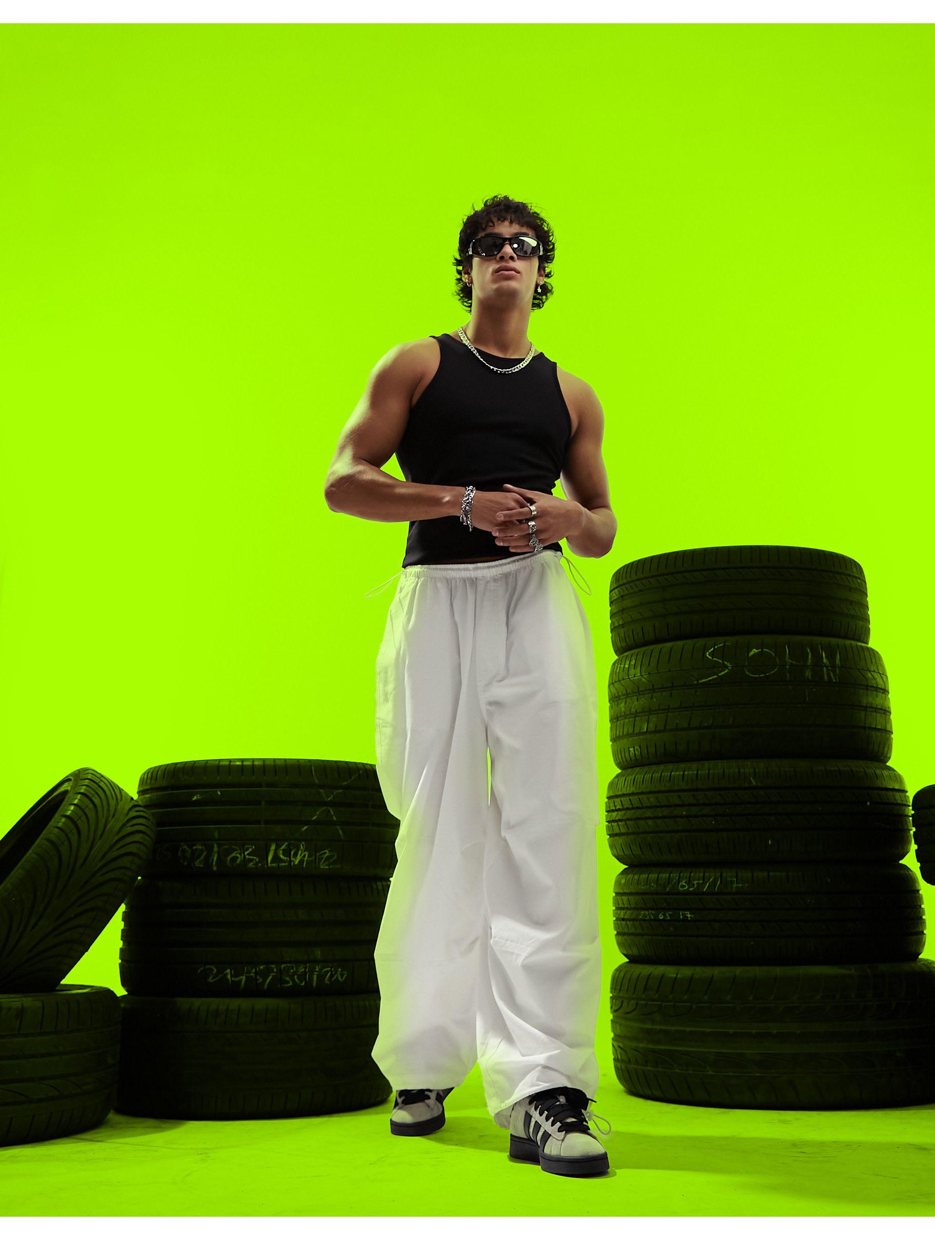 ASOS Oversized Balloon Parachute Pants in Green for Men Lyst