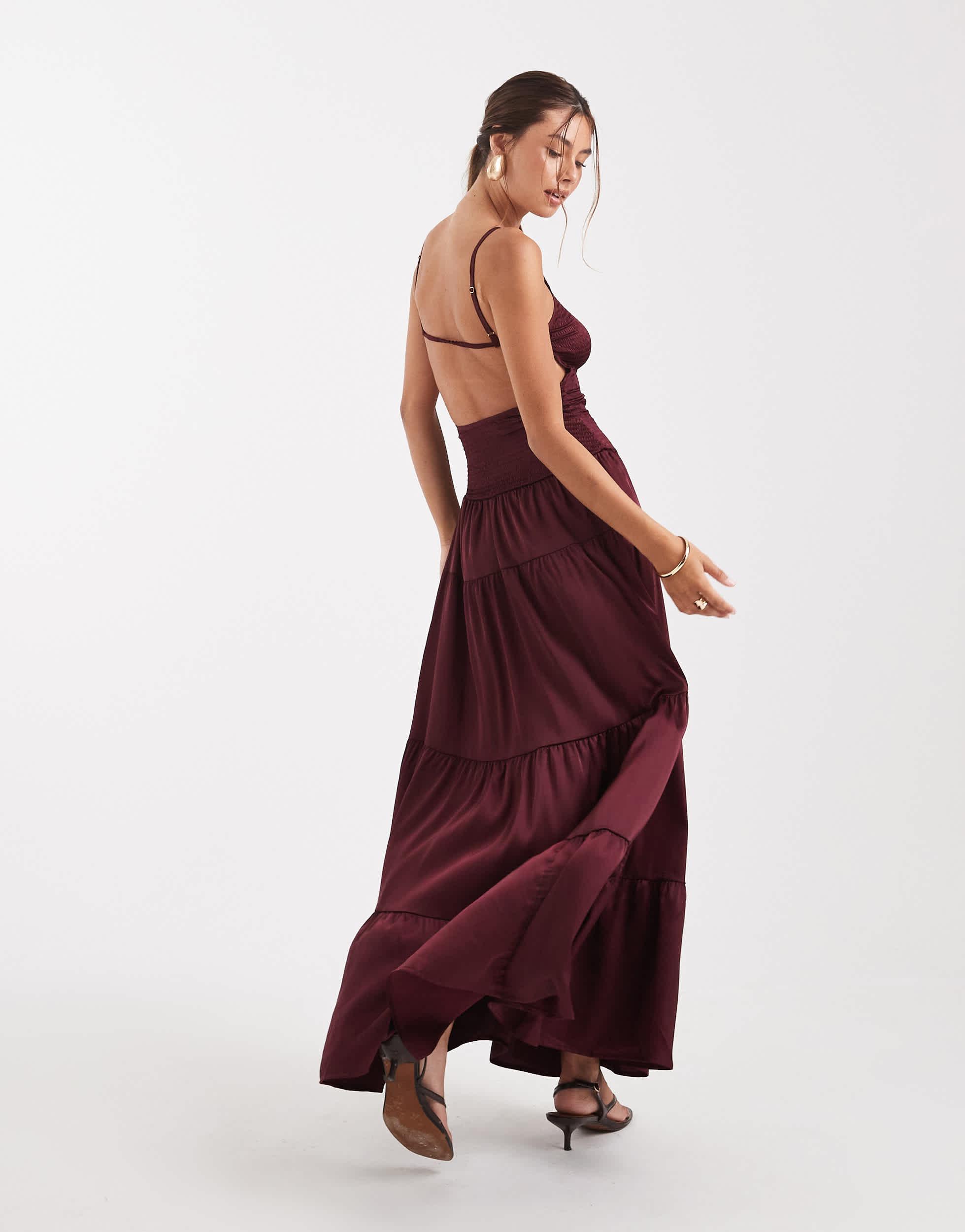 open lace back dress Gisella Dress Red Floral  Damaris Bailey