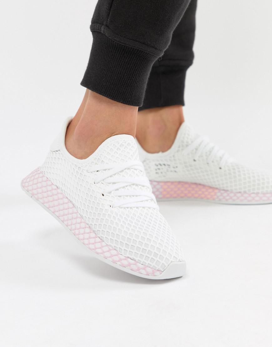 adidas Originals Deerupt Sneakers In White And Lilac - Lyst