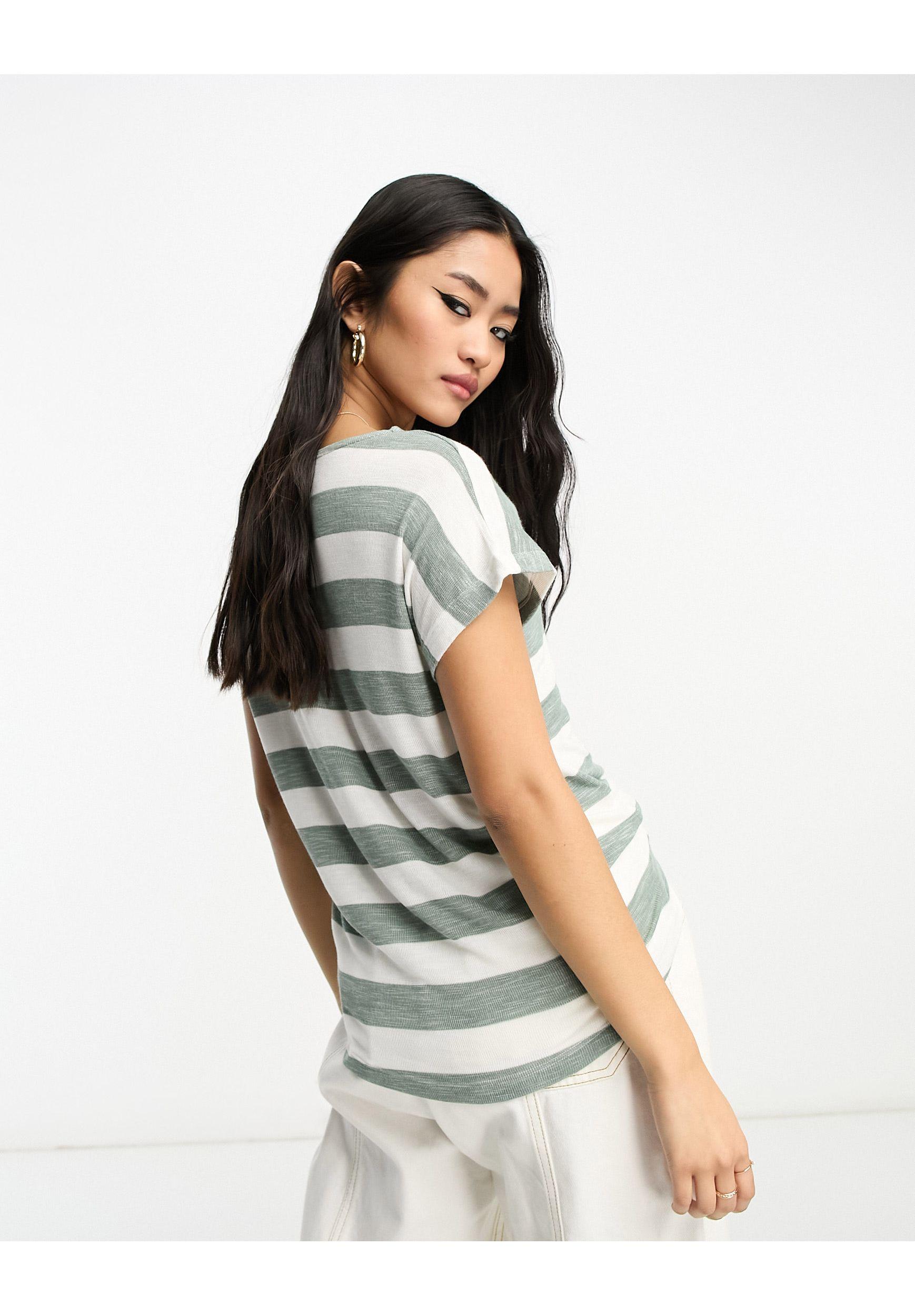 Vero Moda Oversized Stripe T-shirt in White | Lyst