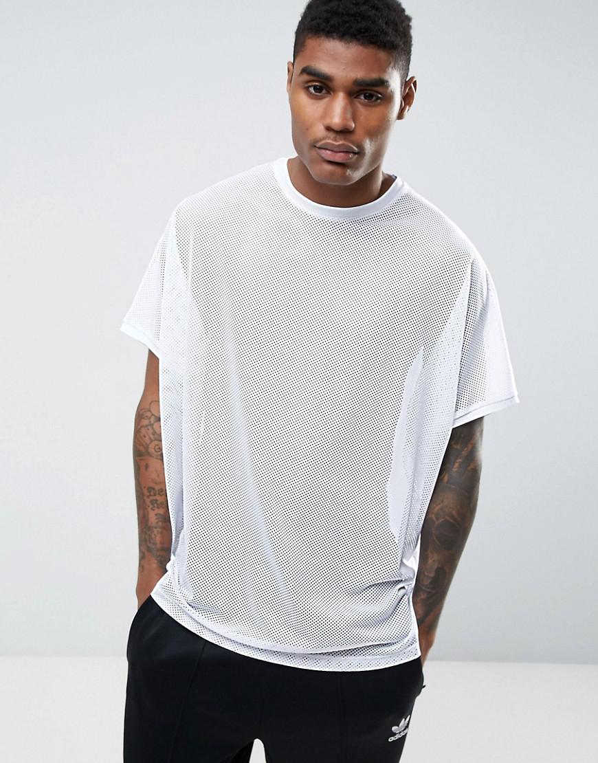 ASOS Synthetic Extreme Oversized T-shirt In White Mesh for Men - Lyst