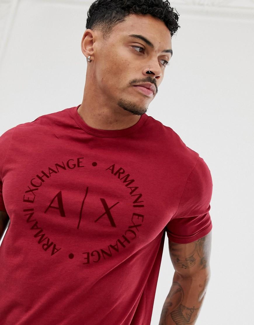 red armani exchange t shirt