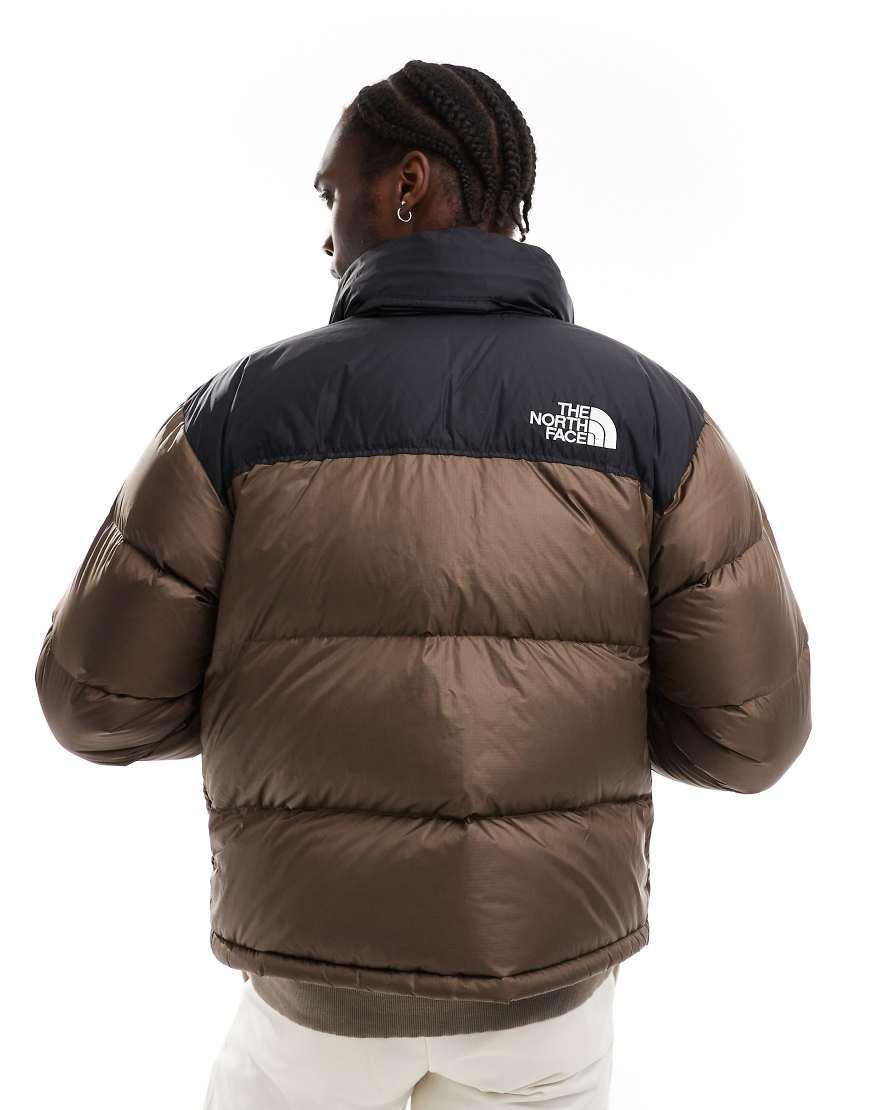 Dark Brown Brown Tnf Puffer Jacket The North Face Retro Nuptse