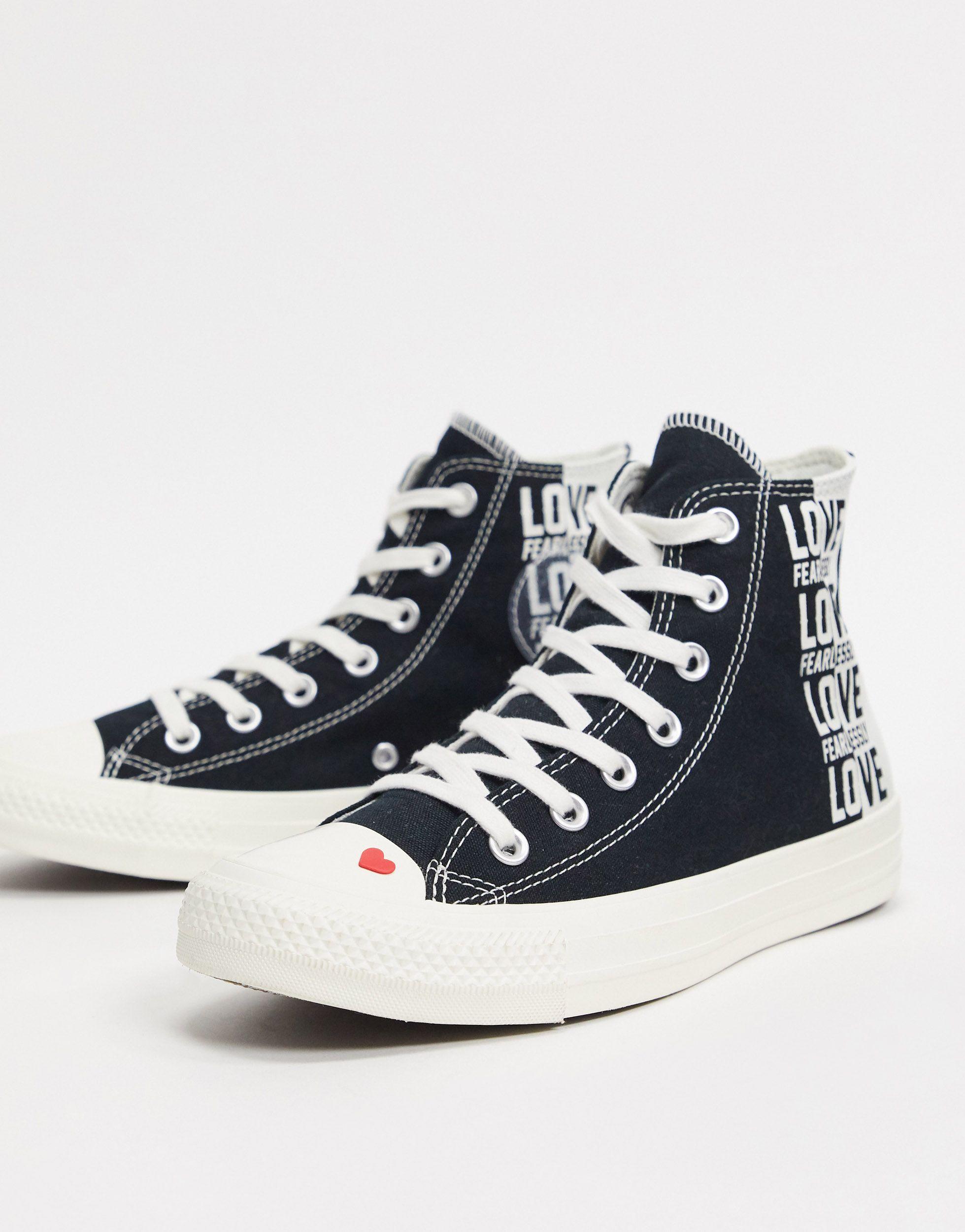 Converse Rubber Chuck Taylor All Star Hi Love Fearlessly Heart Sneakers-black  - Lyst