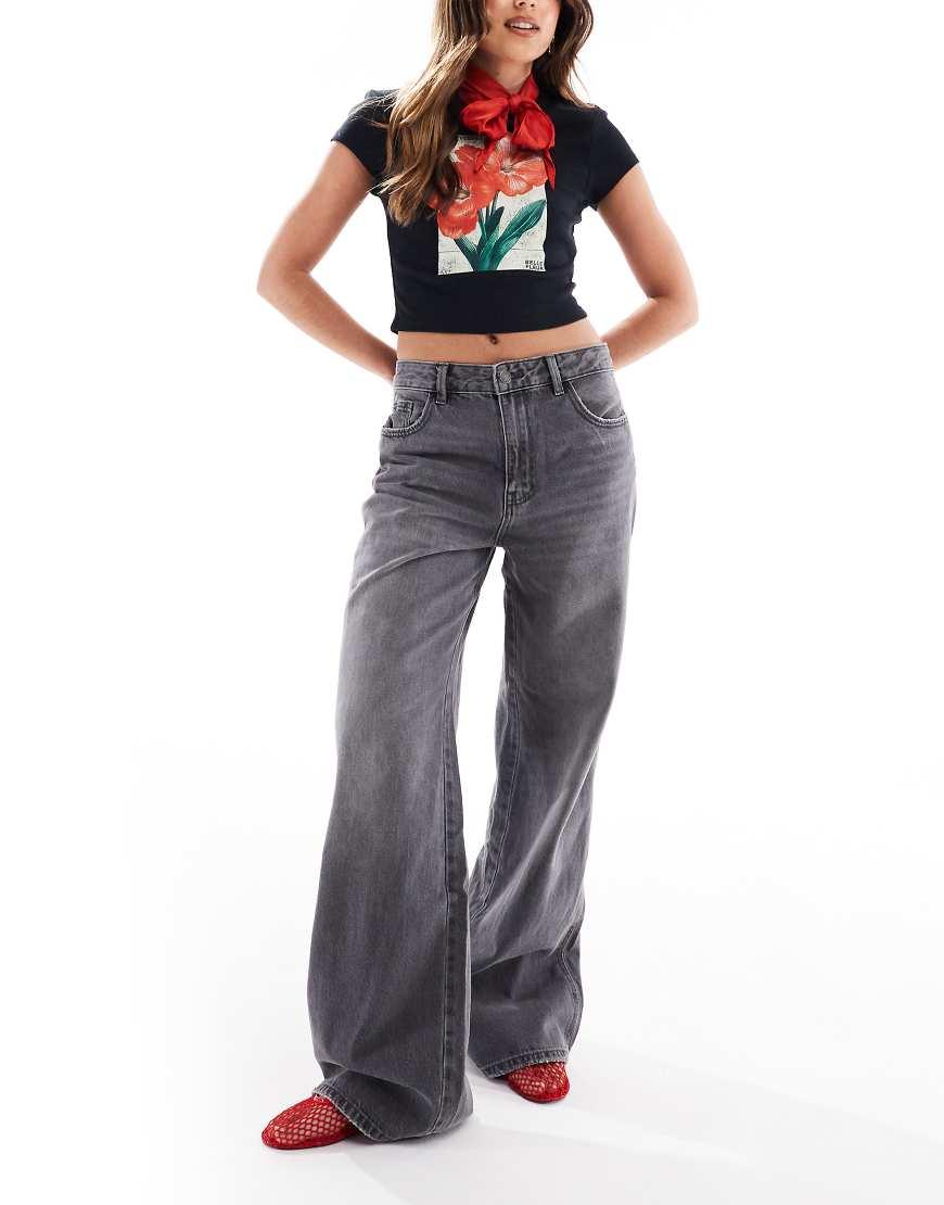 Stradivarius Str baggy Low Waist Jeans in Grey Lyst UK