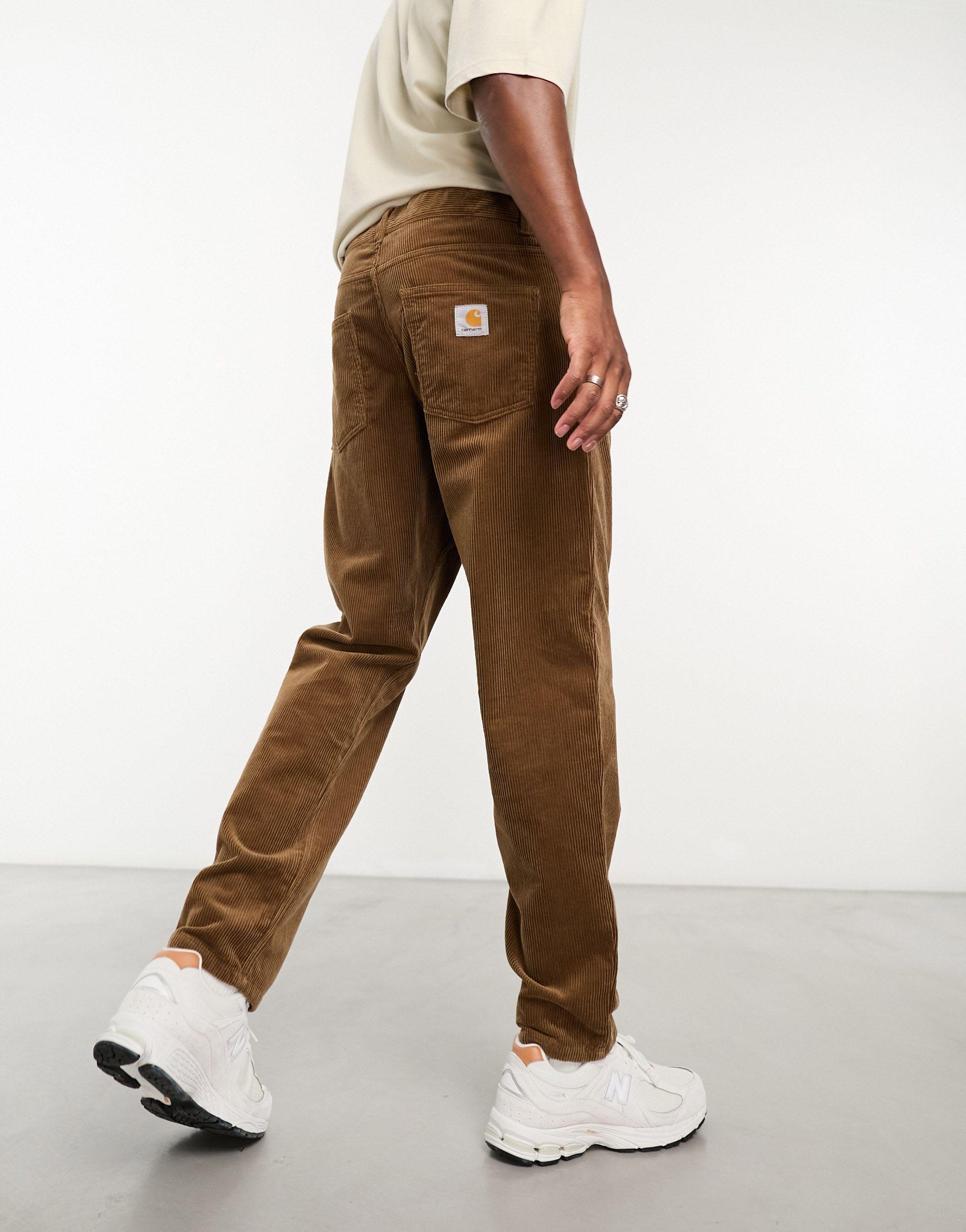 Carhartt Newel Relaxed Tapered Corduroy Trousers in Natural for