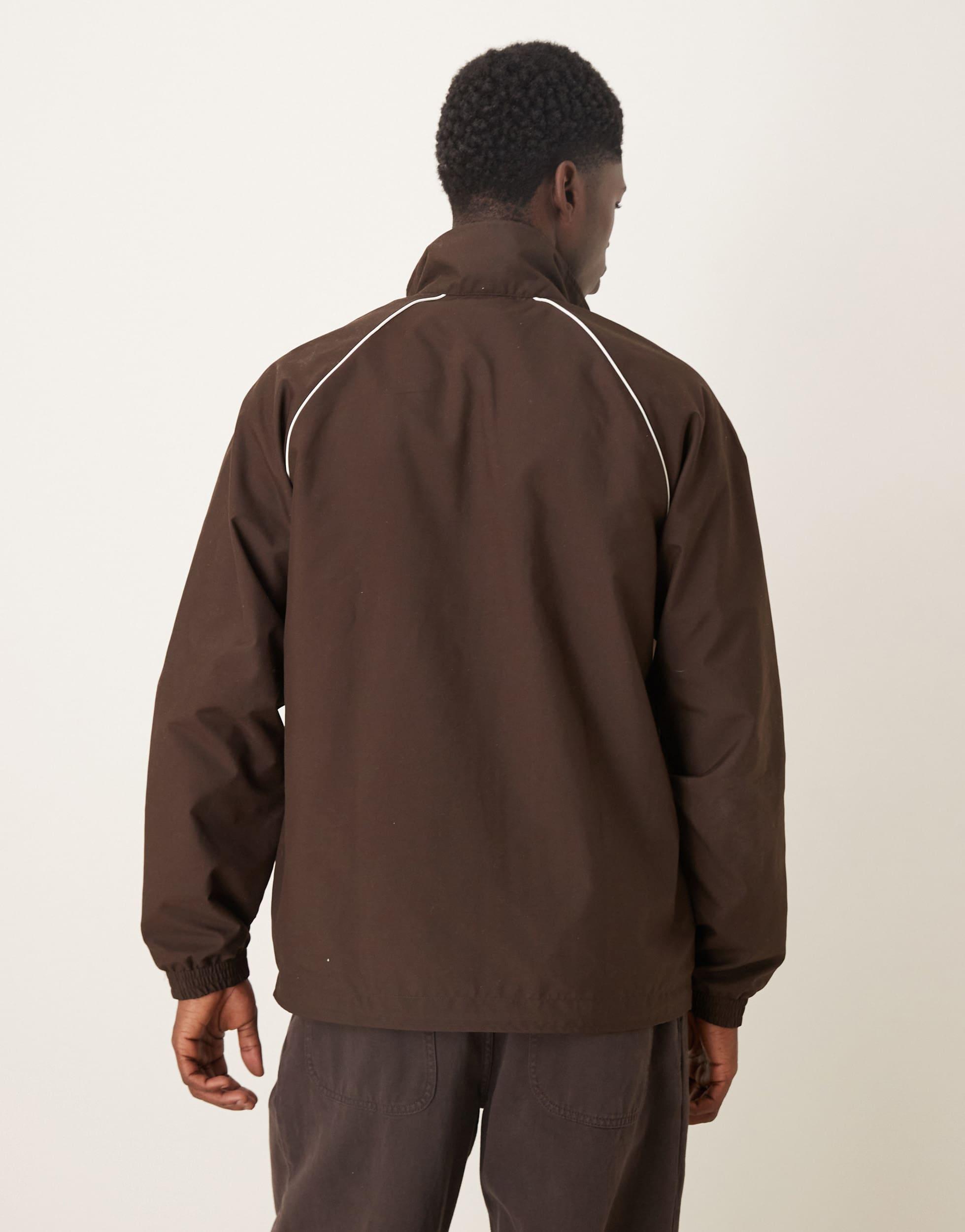 adidas Originals Chest Stripe Track Top in Brown | Lyst