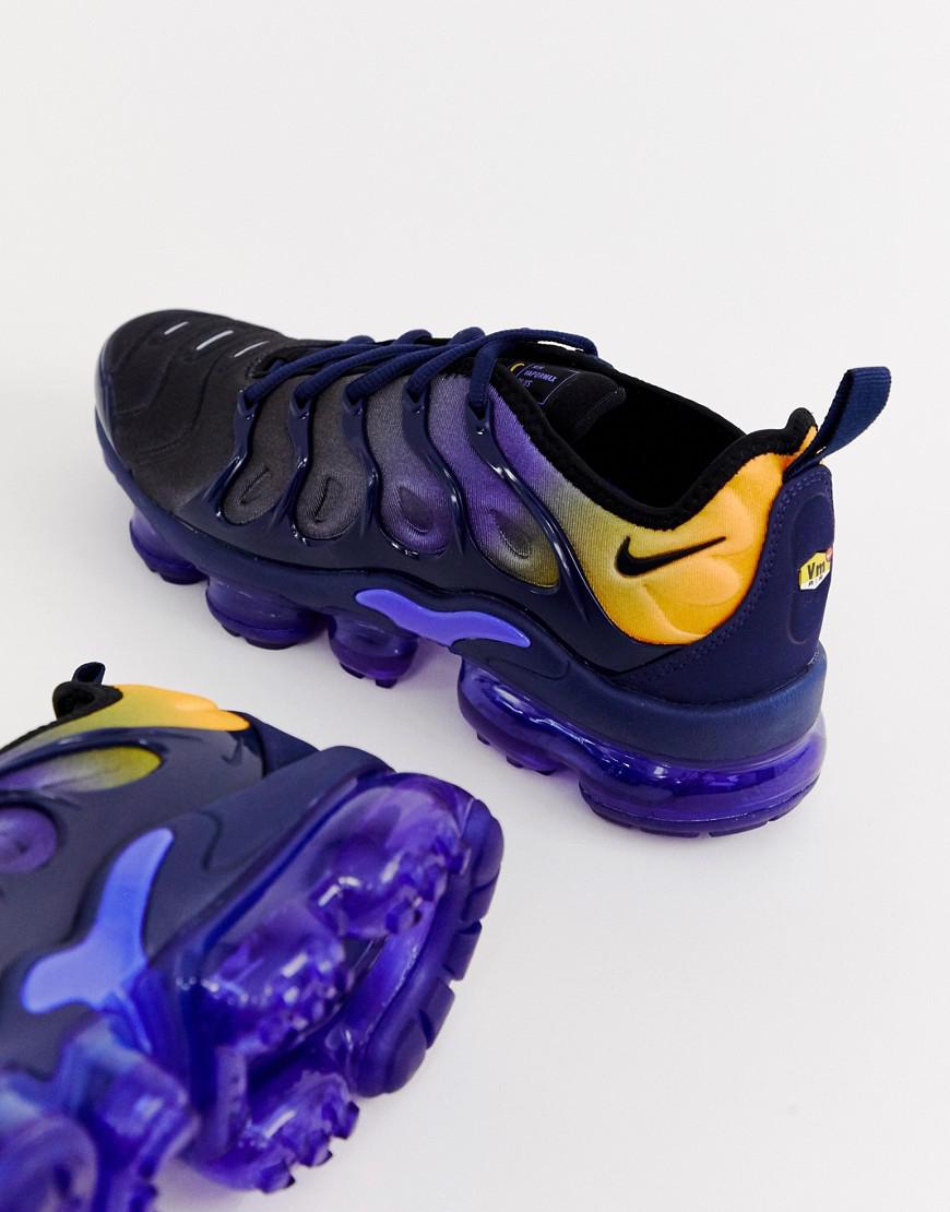 nike vapormax purple and yellow