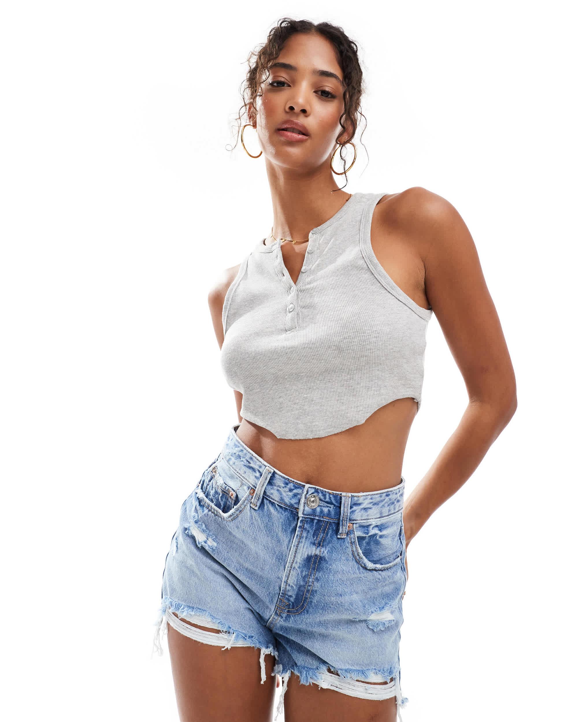 Womens Shorts Short Jean Stradivarius Denim Shorts Short Midi Top