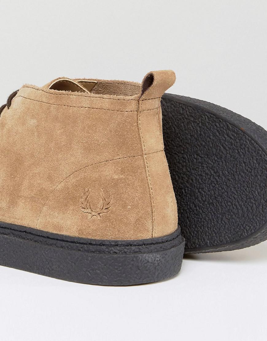 Fred Perry Hawley Mid Suede Desert Boots In Sand in Natural for Men | Lyst