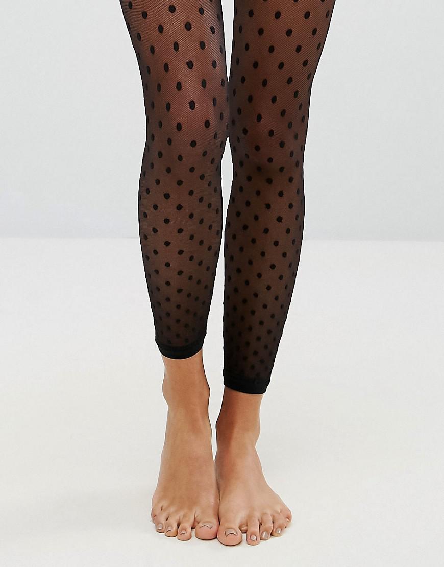 ASOS Synthetic Mesh Dot Footless Tights in Black Lyst