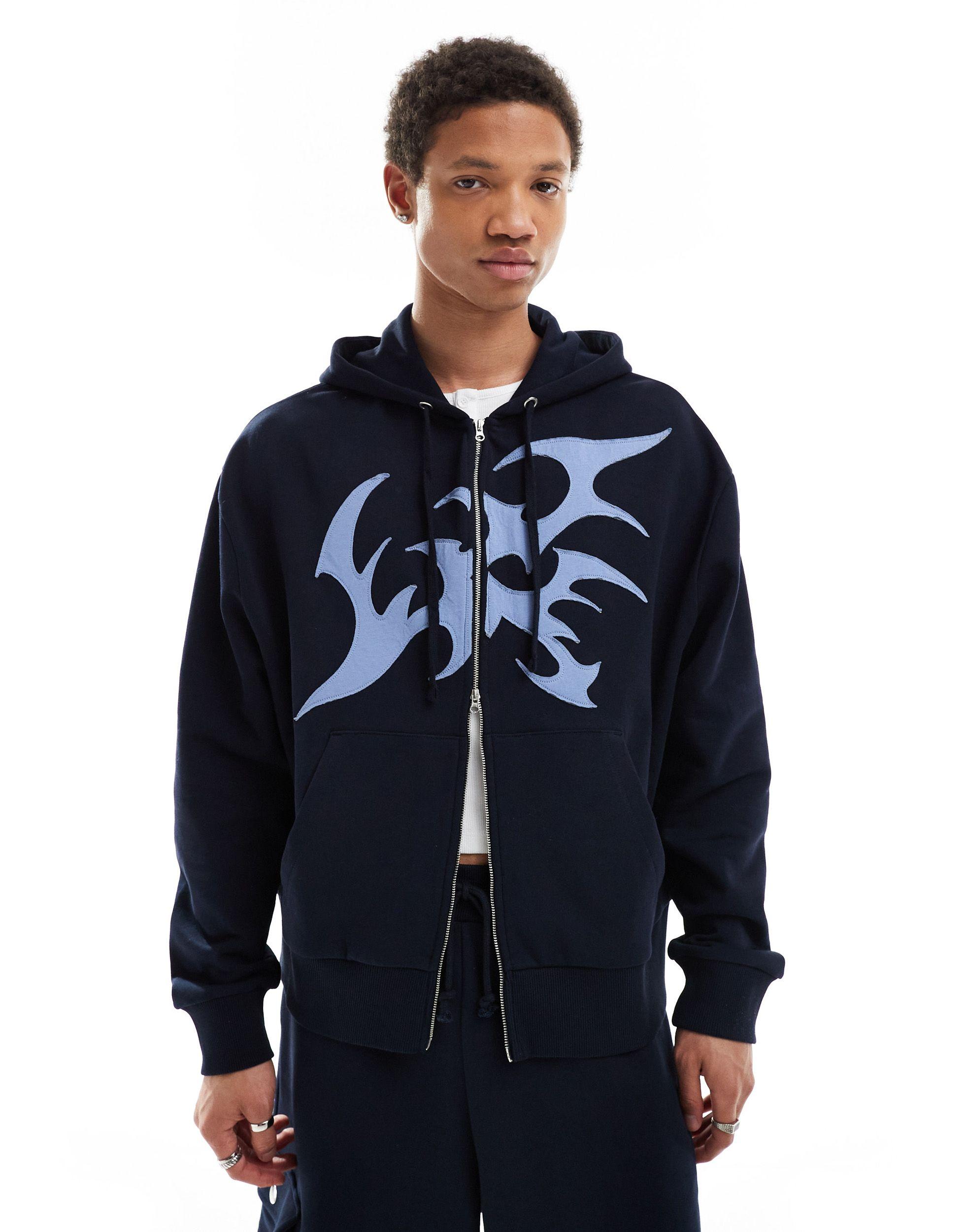 Collusion Embroidered Zip Through Hoodie Co ord in Blue for Men Lyst UK