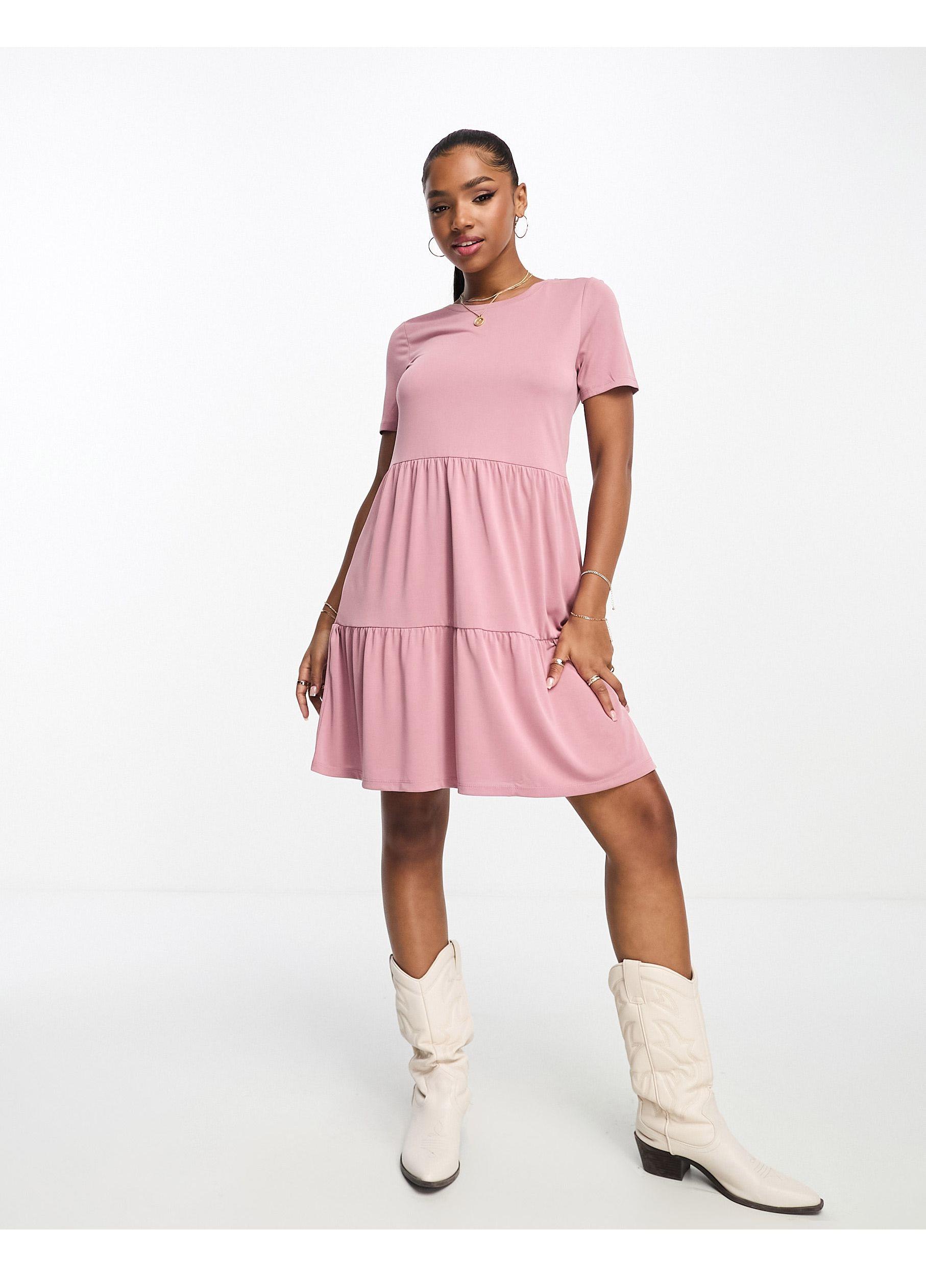 Vero Moda Smock Mini Dress in Pink | Lyst
