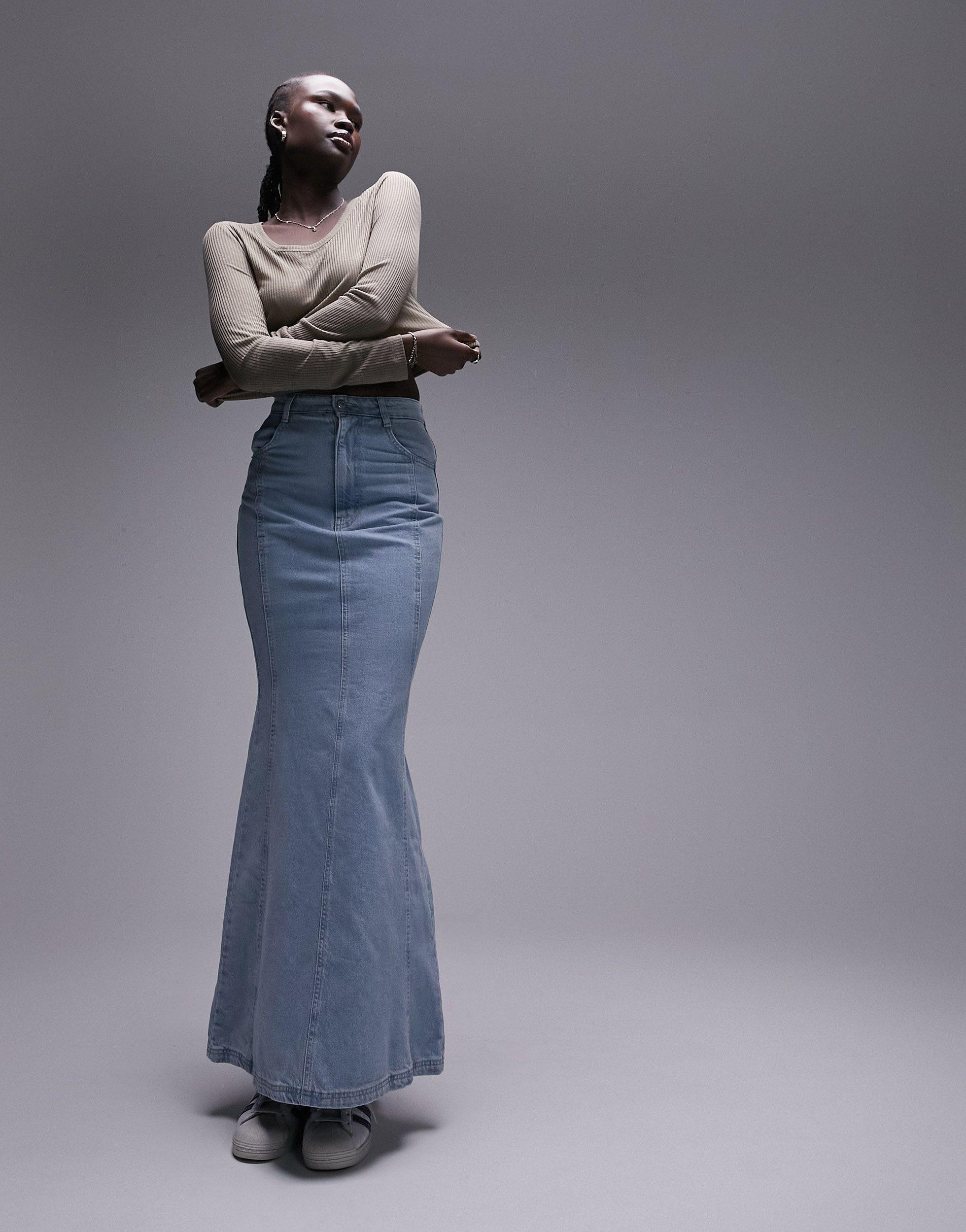 Fishtail denim skirt hotsell