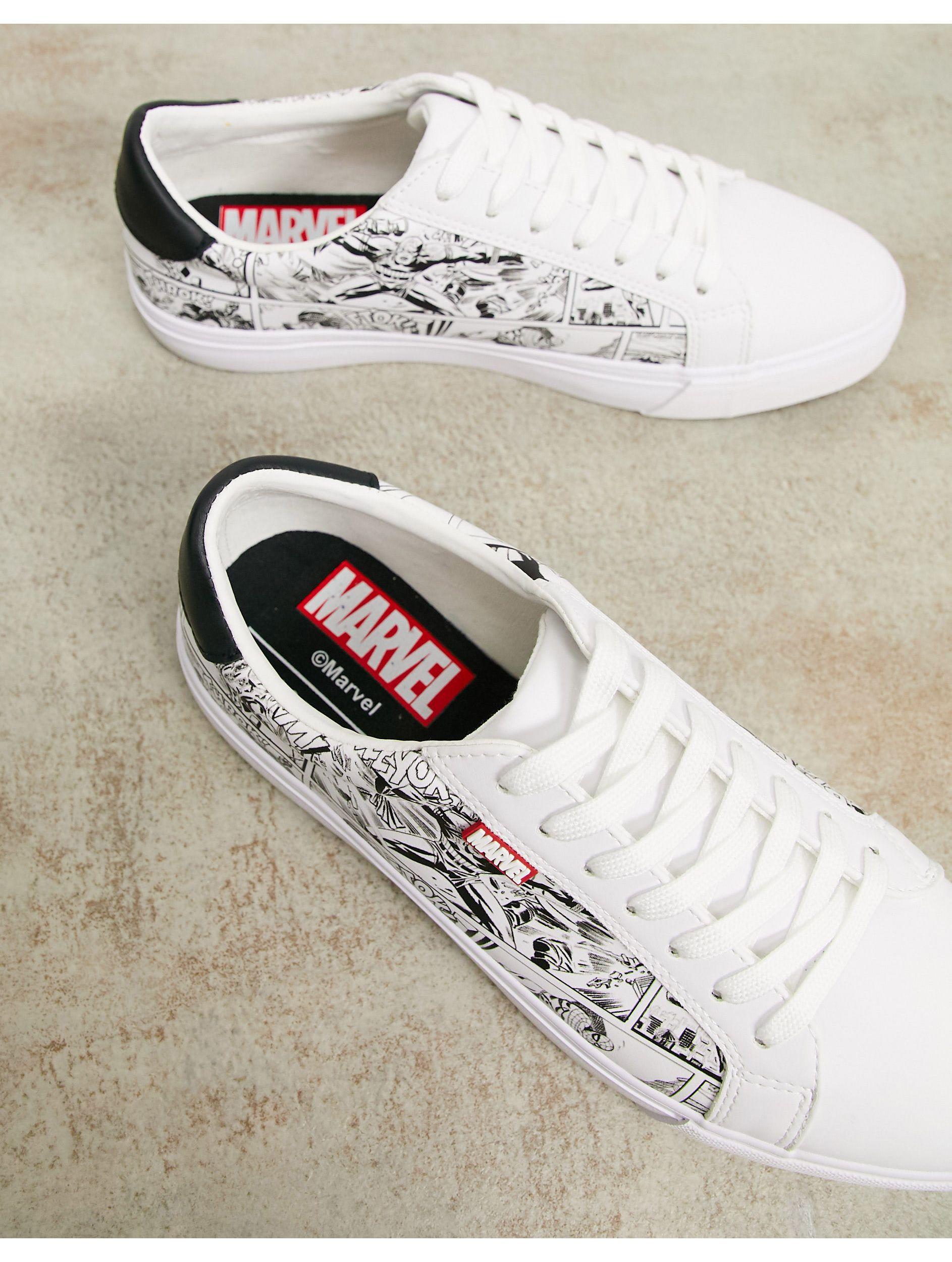 Pull Bear Sneakers Met Dikke Zool En Marvel print in het Wit voor heren Lyst NL