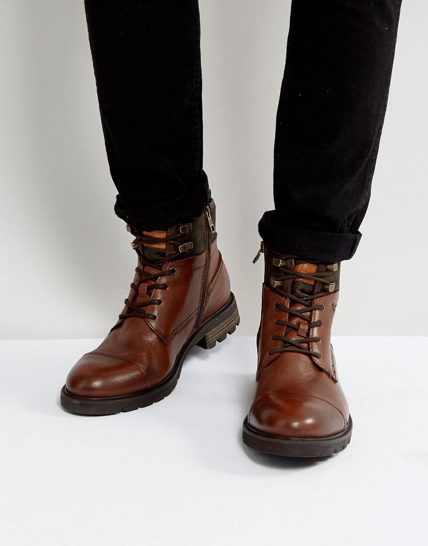 Tommy Hilfiger Curtis Leather Boots In Brown for Men - Lyst