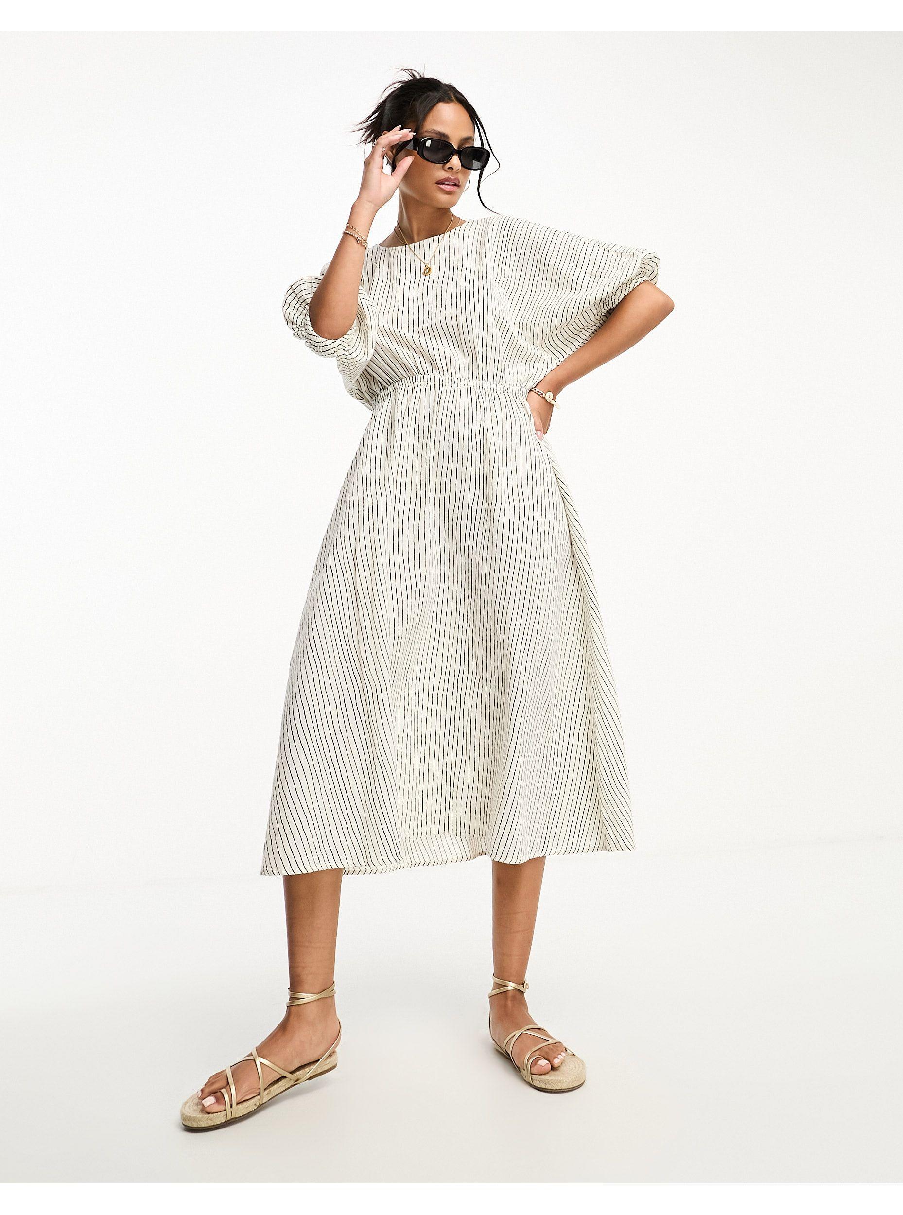 Vero moda linen smock dress 2025