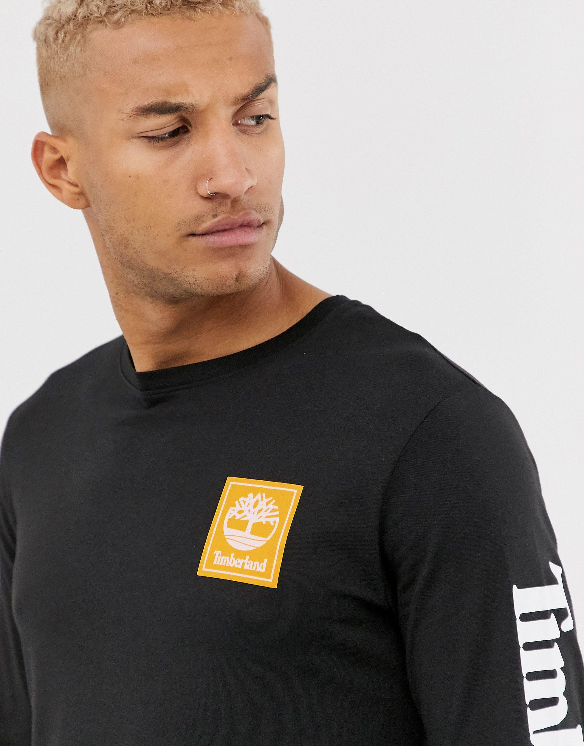 Exclusive Long Sleeve Arm Logo T-shirt in Black for Men | Lyst