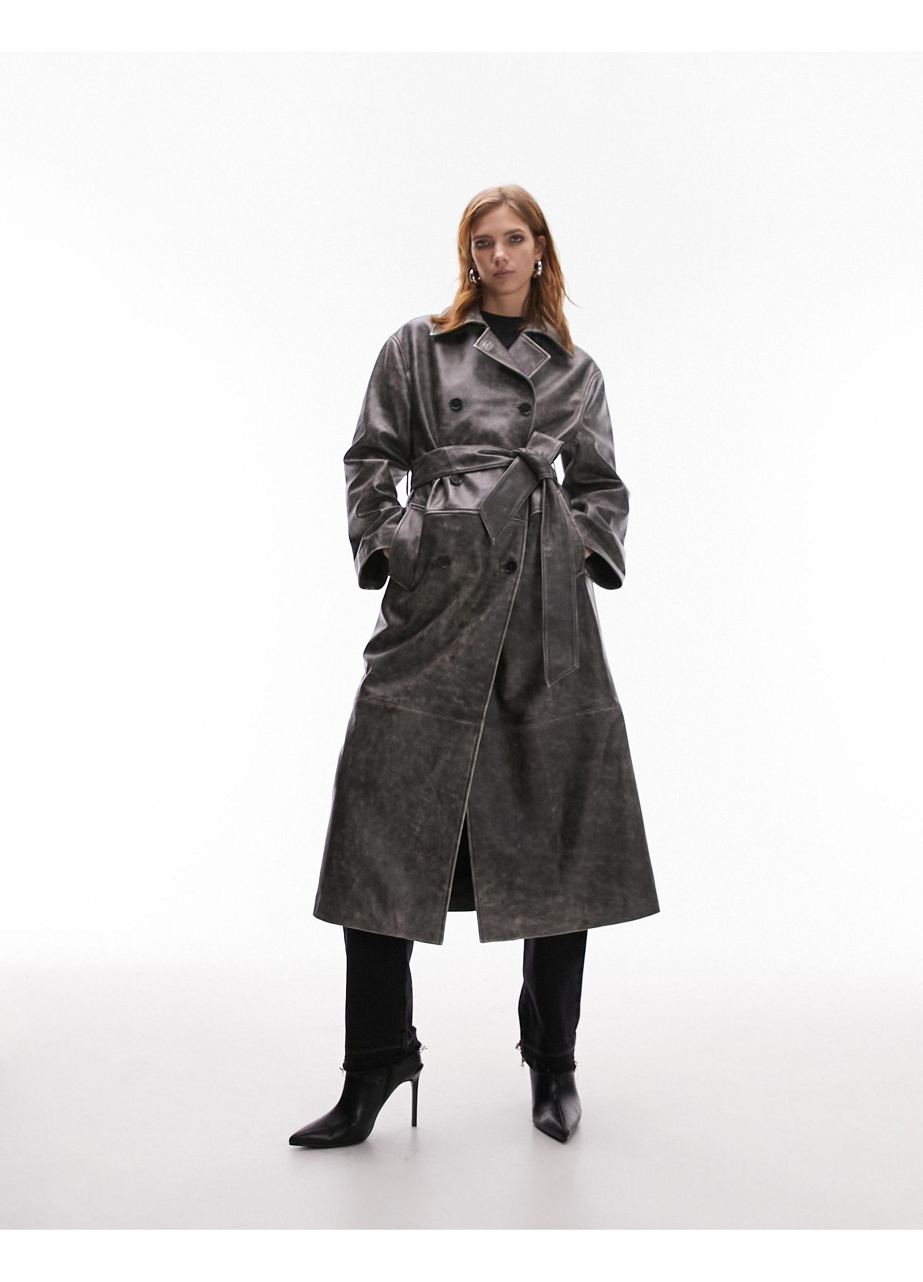 Topshop black trench clearance coat