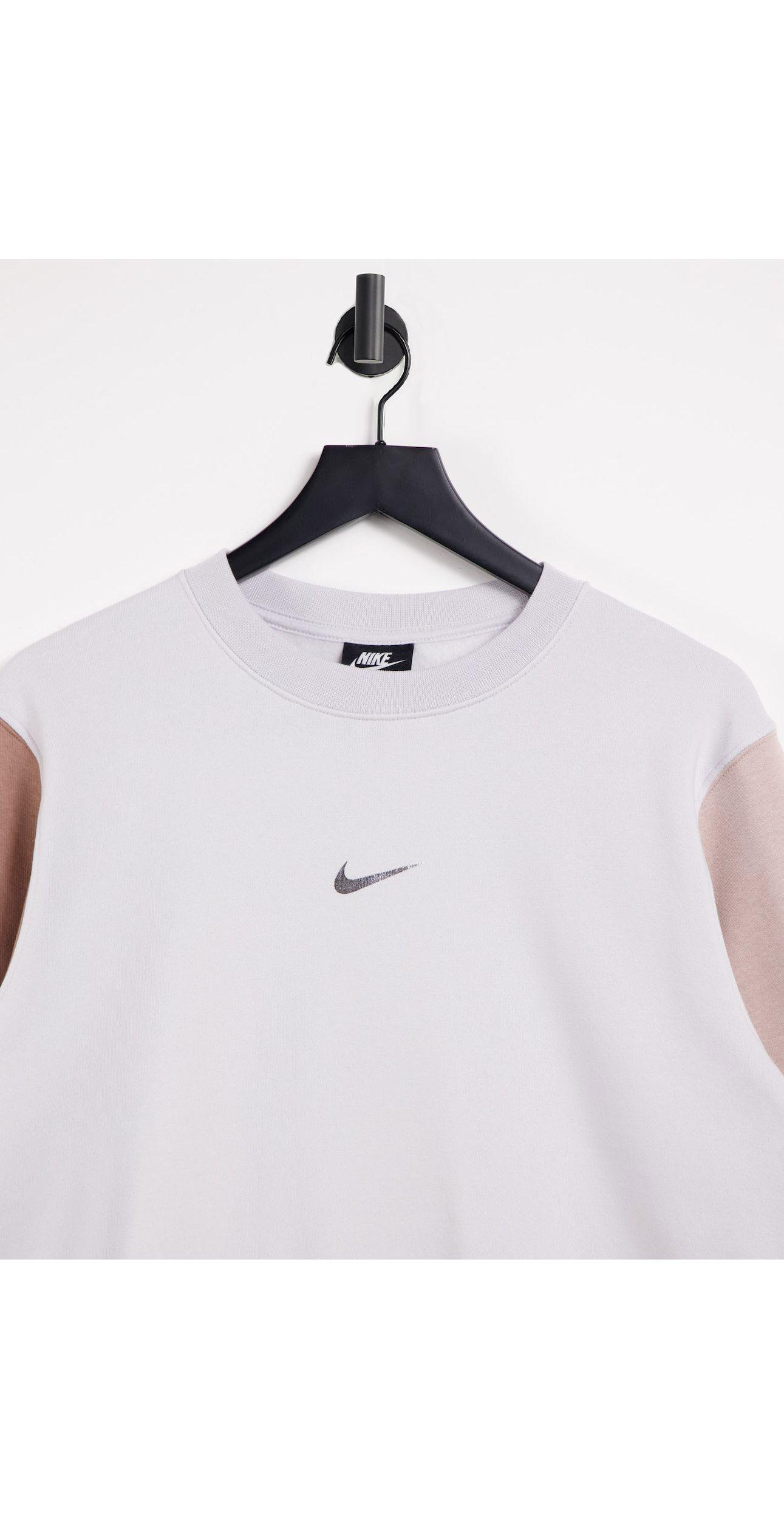 Nike Metallic Swoosh Colour Block Sweatshirt Lyst UK